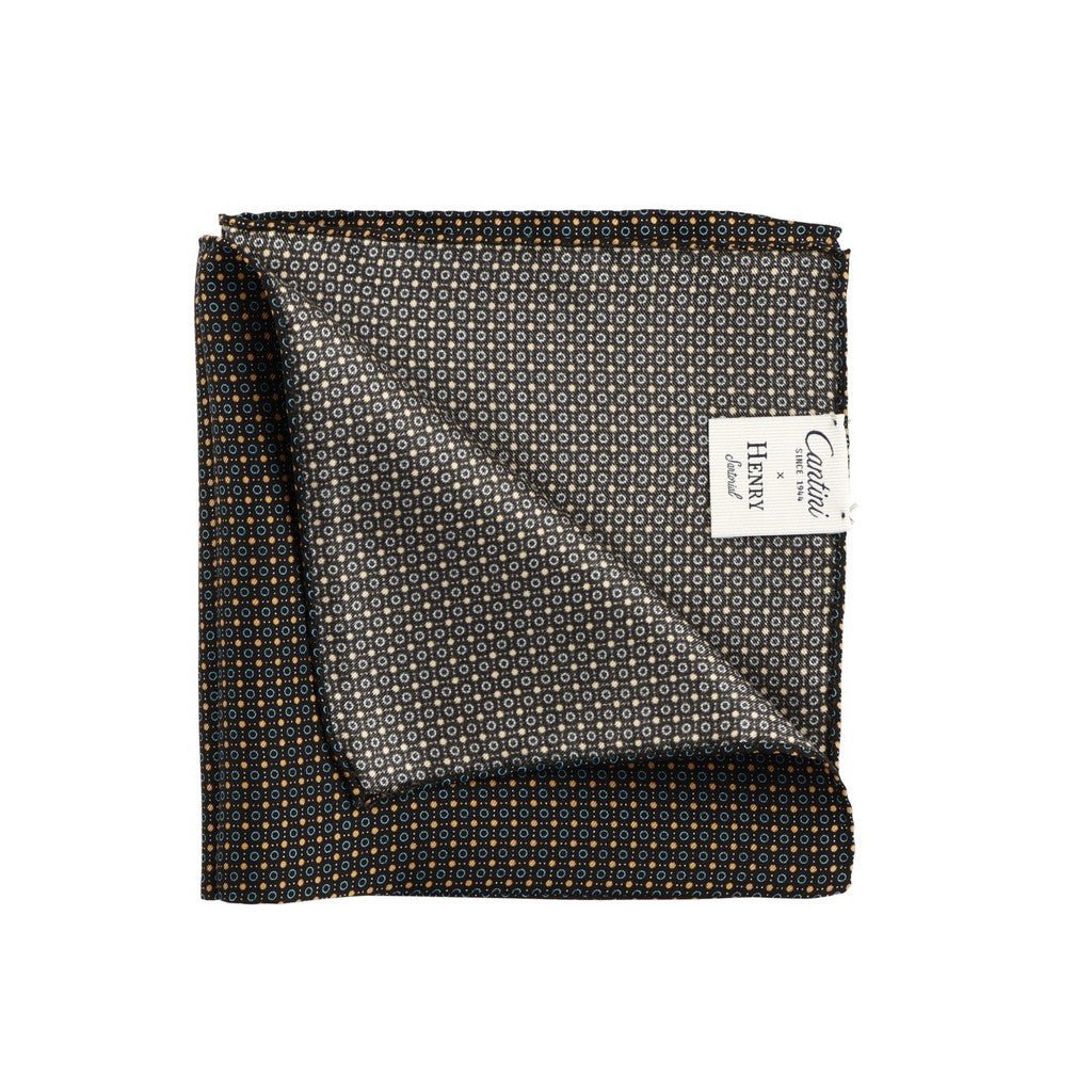 HENRY SARTORIAL Plain Silk Pocket Square CHOCOLATE - Henry Bucks