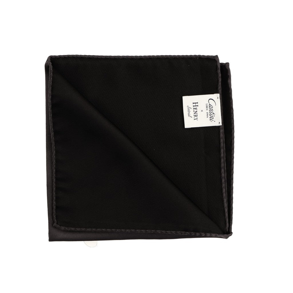 HENRY SARTORIAL Plain Silk Pocket Square GRAPHITE - Henry Bucks