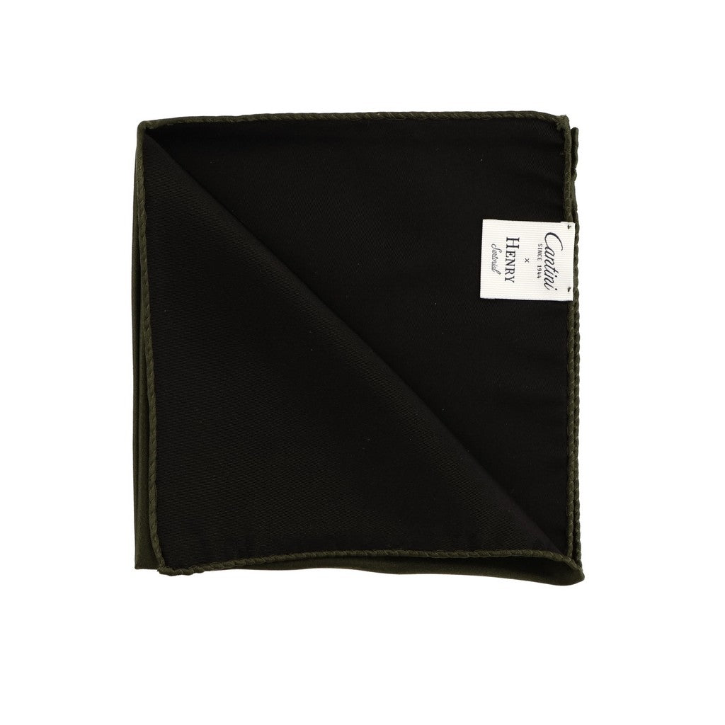 HENRY SARTORIAL Plain Silk Pocket Square MOSS - Henry Bucks