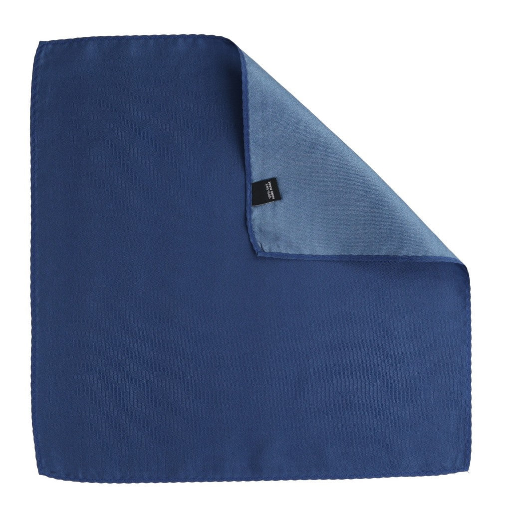 HENRY SARTORIAL Plain Silk Pocket Square NAVY - Henry Bucks