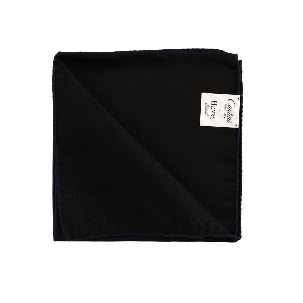 HENRY SARTORIAL Plain Silk Pocket Square NAVY - Henry Bucks