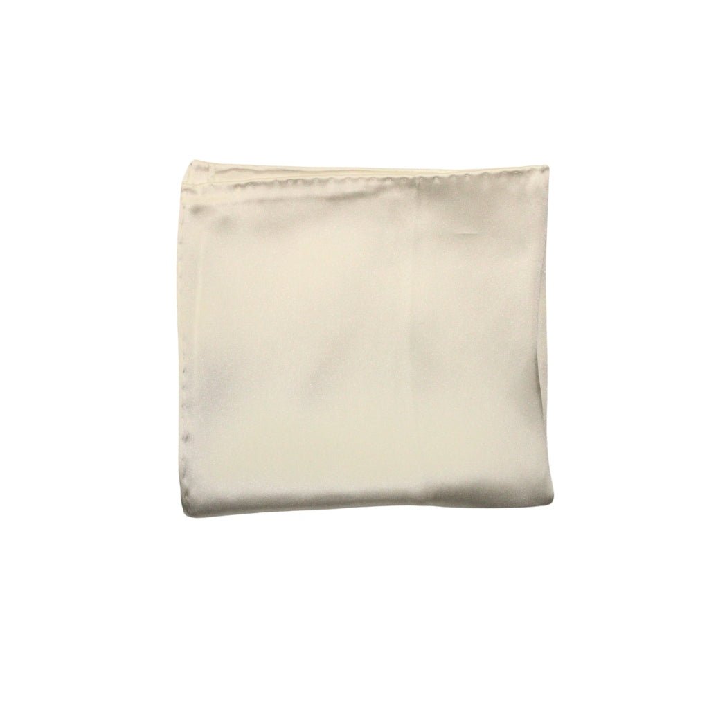 HENRY SARTORIAL Plain Silk Pocket Square WHITE - Henry Bucks