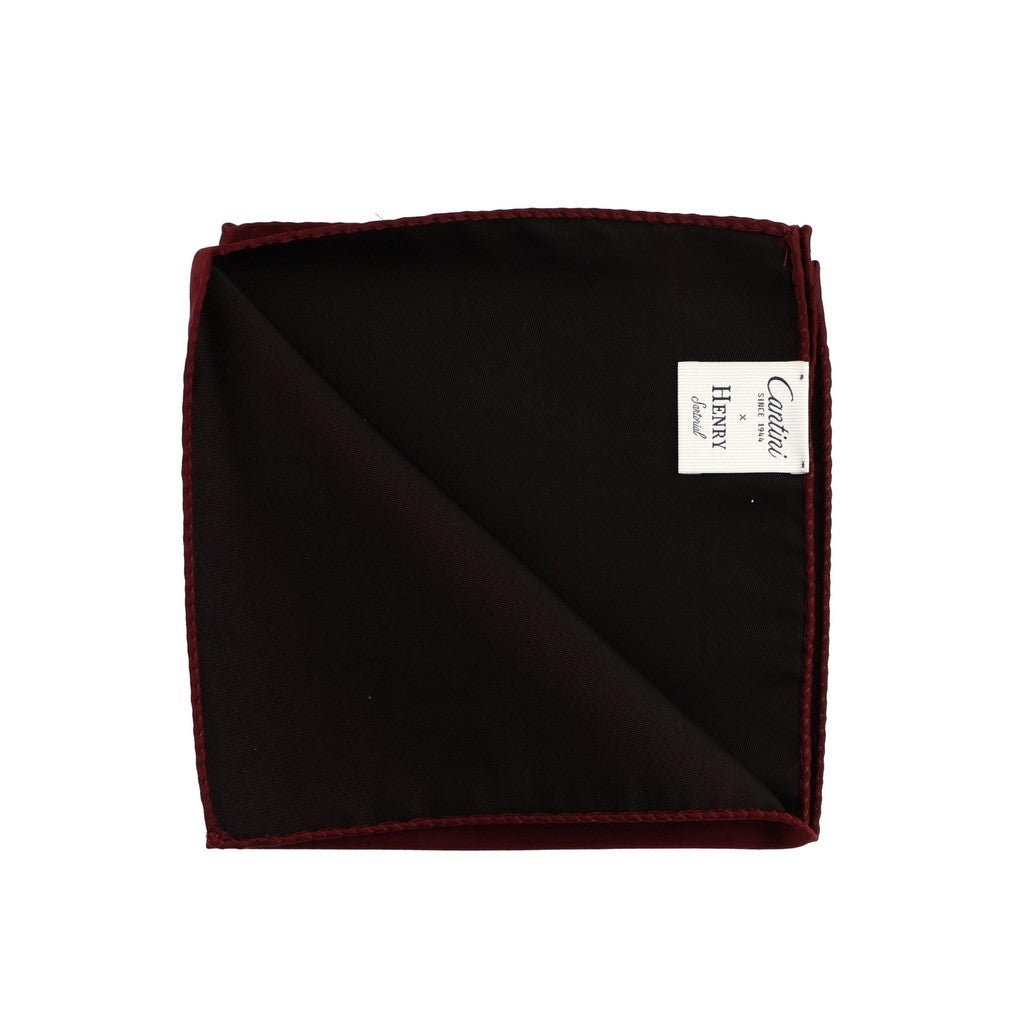 HENRY SARTORIAL Plain Silk Pocket Square WINE - Henry Bucks