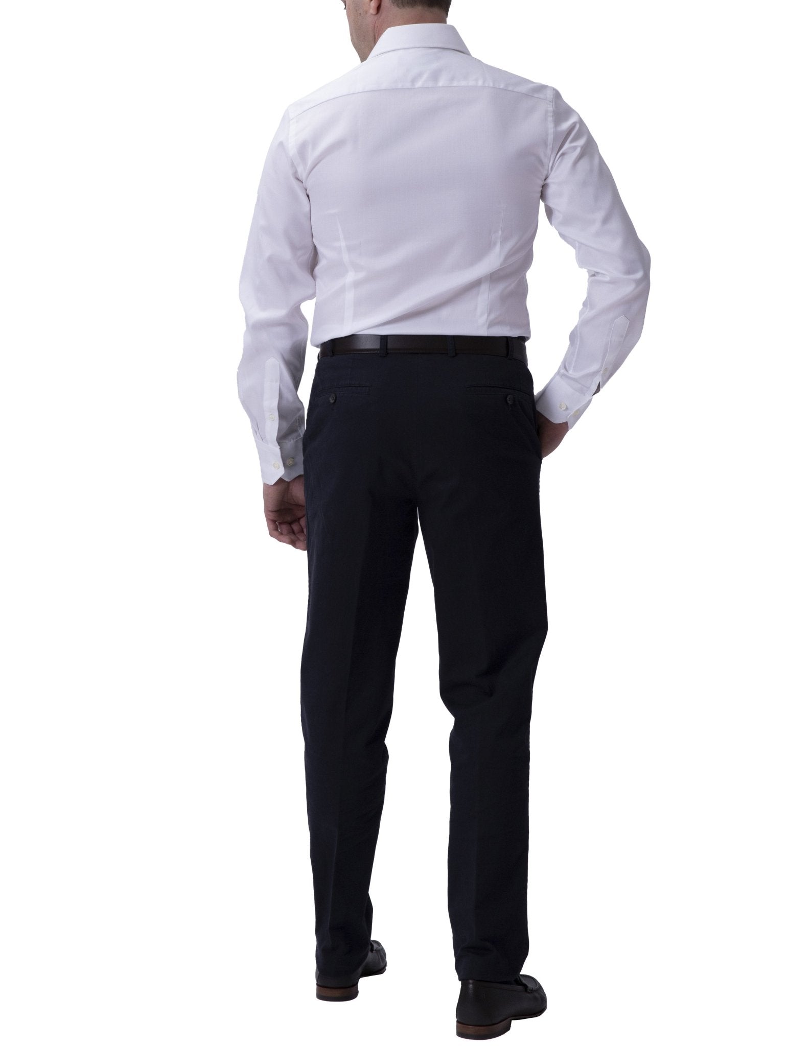 HENRY SARTORIAL Plain Twill Double Cufflink Shirt WHITE - Henry BucksShirts0102323 - WHTE - DC - 39