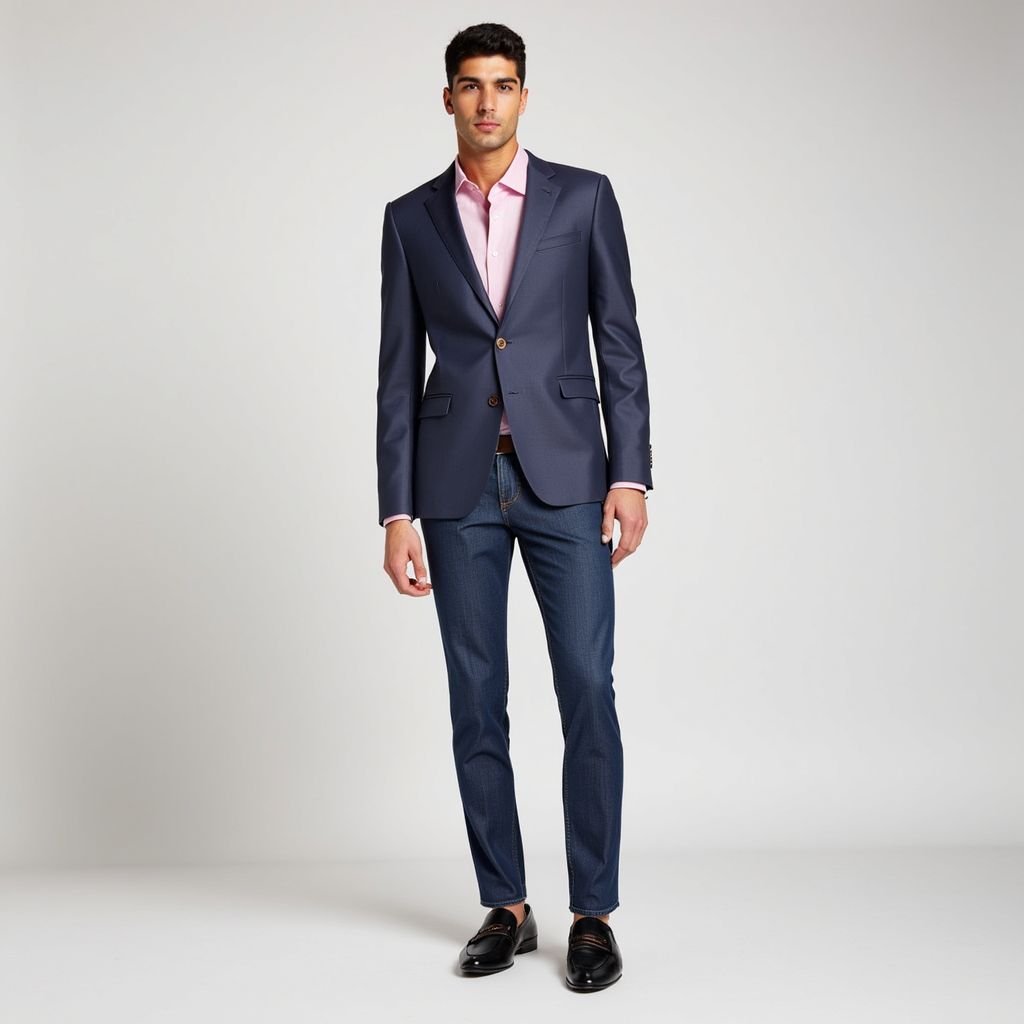 HENRY SARTORIAL Plain Twill SB2B Blazer NAVY REG - Henry Bucks