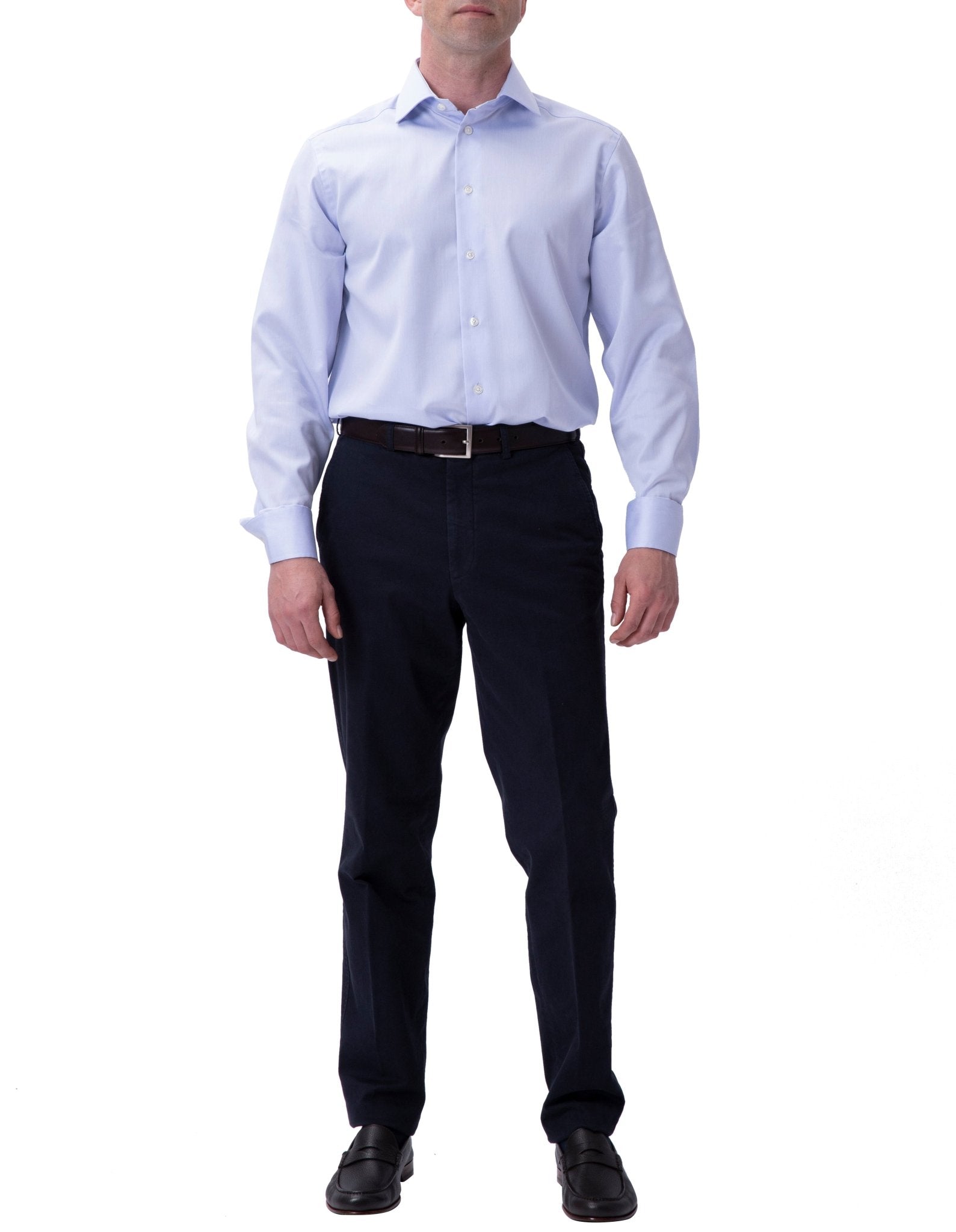 HENRY SARTORIAL Plain Twill Single Cufflink Shirt SKY - Henry BucksShirts0102323 - SKY - SC - 40