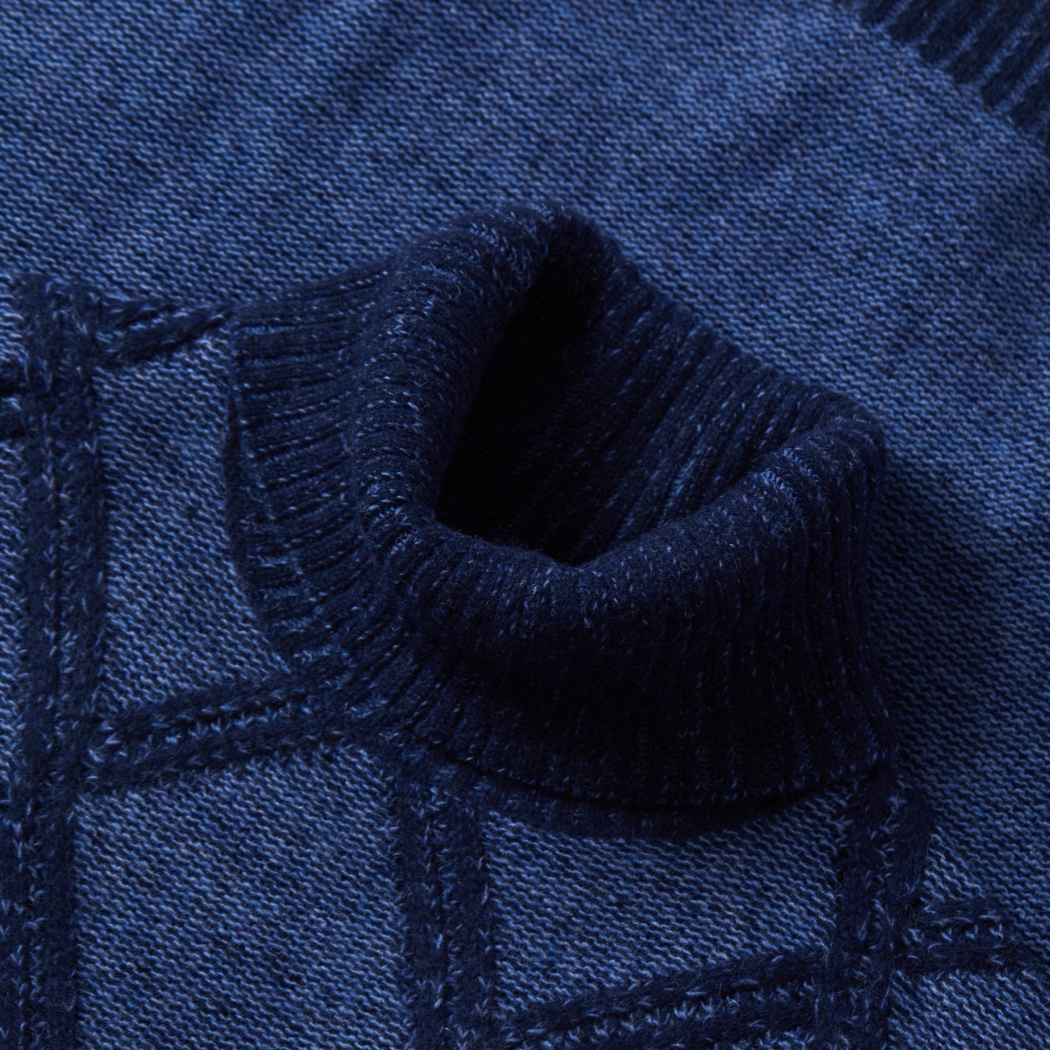 HENRY SARTORIAL Plated Roll Neck Wool Knit BLUE - Henry BucksKnitwear46AW230014 - BLUE - SM