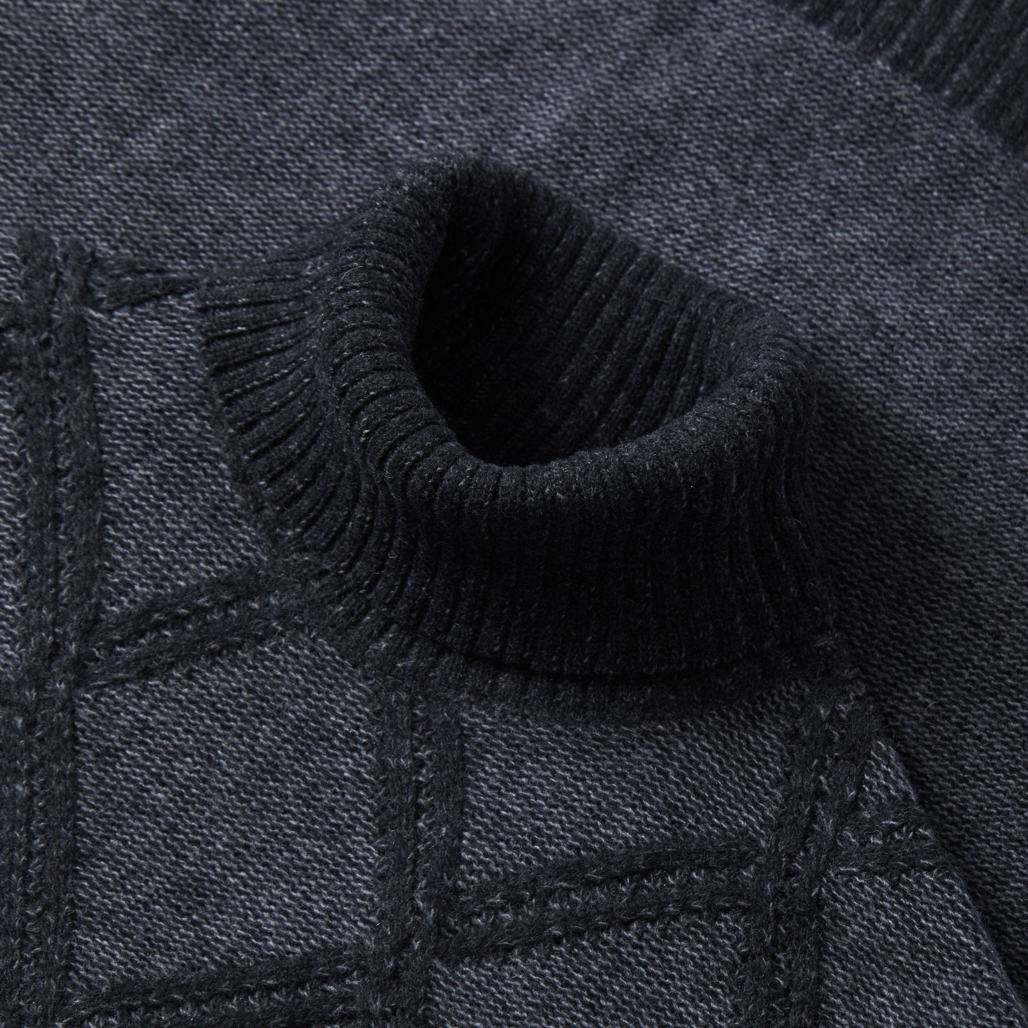 HENRY SARTORIAL Plated Roll Neck Wool Knit CHARCOAL - Henry BucksKnitwear46AW230014 - CHCL - SM