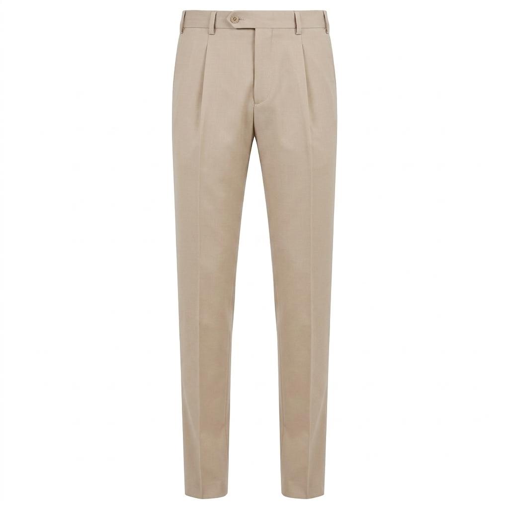 HENRY SARTORIAL Pleat Trousers BEIGE REG - Henry Bucks