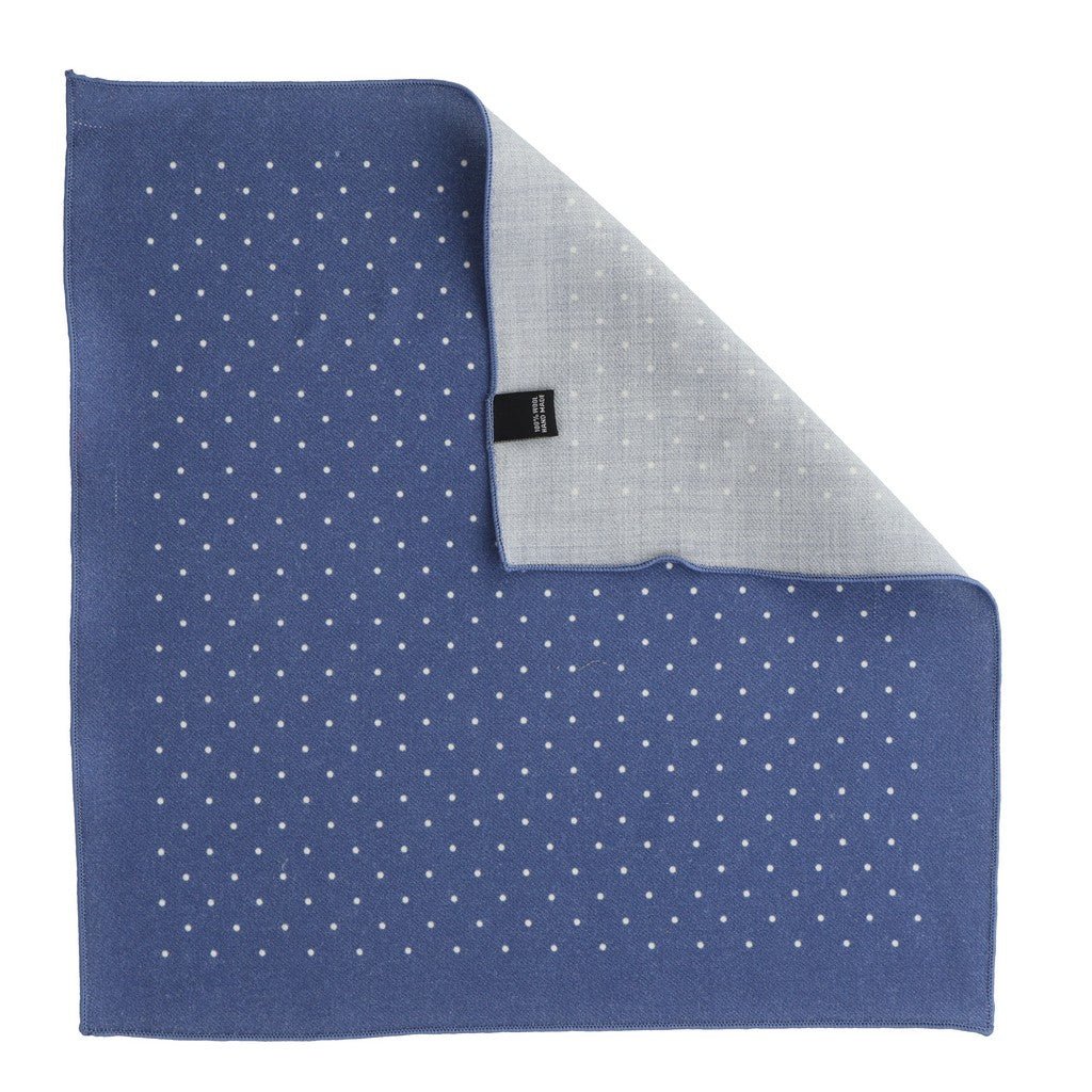 HENRY SARTORIAL Polka Dot Pocket Square NAVY - Henry Bucks