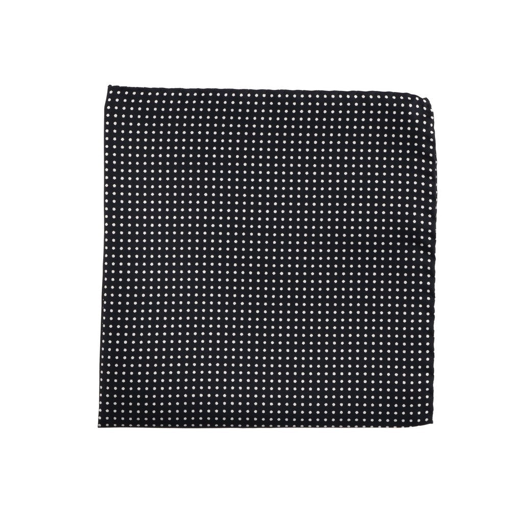 HENRY SARTORIAL Printed Silk Pocket Square BLACK - Henry Bucks