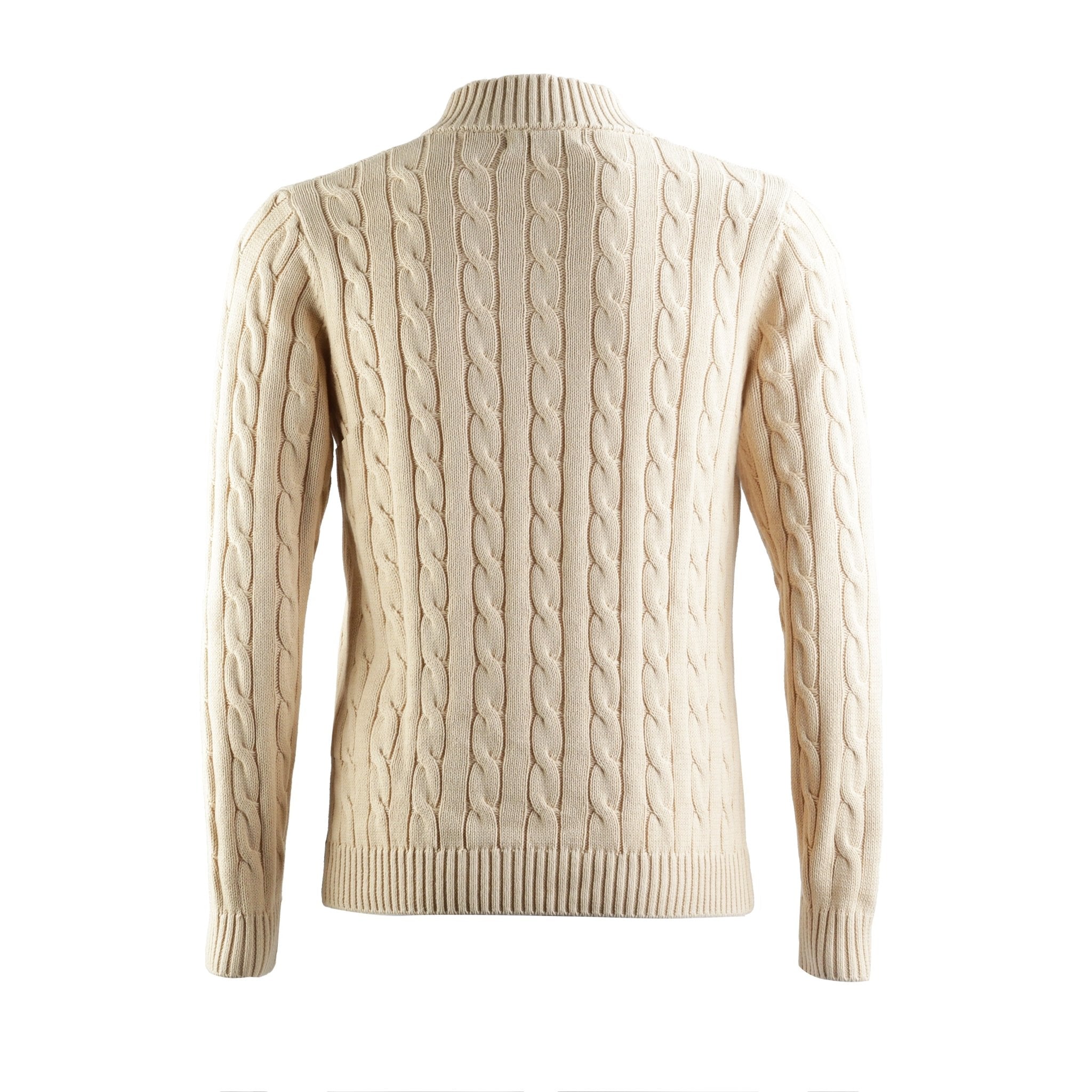 HENRY SARTORIAL Quarter Zip Jumper BEIGE - Henry Bucks