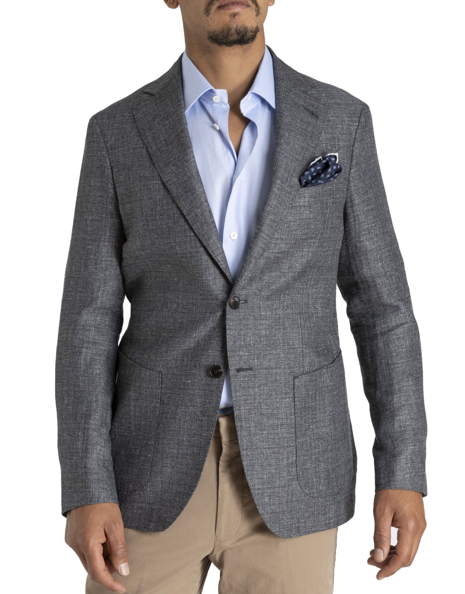 HENRY SARTORIAL Reda Linen Blazer GREY REG - Henry BucksBlazers33SS210010 - GREY - R - 44