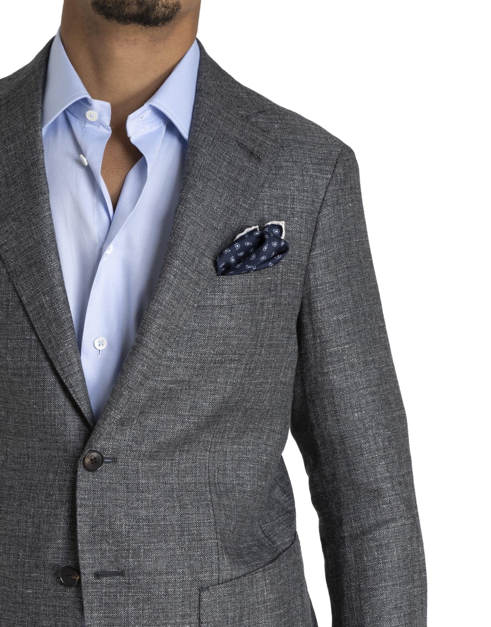 HENRY SARTORIAL Reda Linen Blazer GREY REG - Henry BucksBlazers33SS210010 - GREY - R - 46