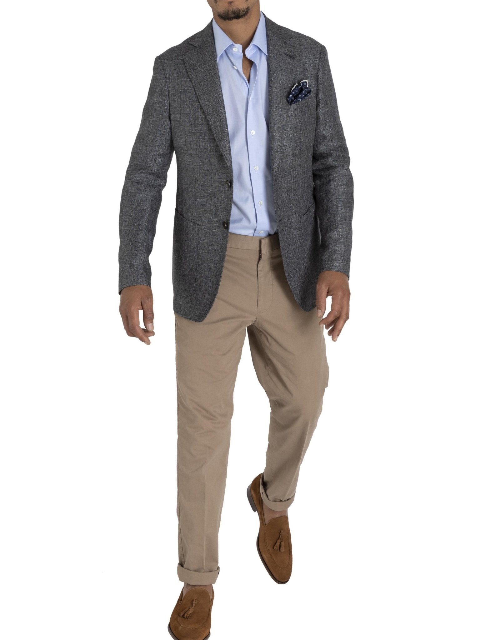 HENRY SARTORIAL Reda Linen Blazer GREY REG - Henry BucksBlazers33SS210010 - GREY - R - 46