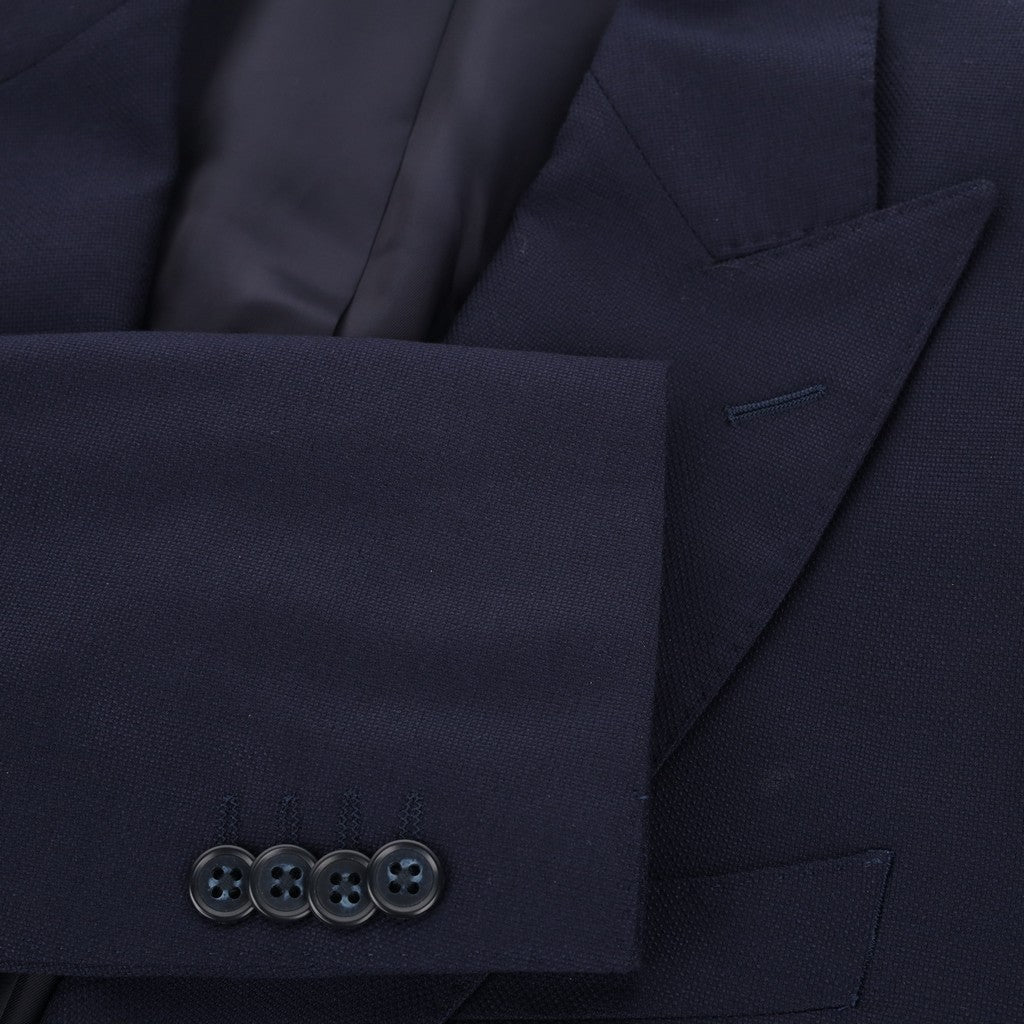HENRY SARTORIAL Reda Wool Hopsack Blazer NAVY - Henry Bucks
