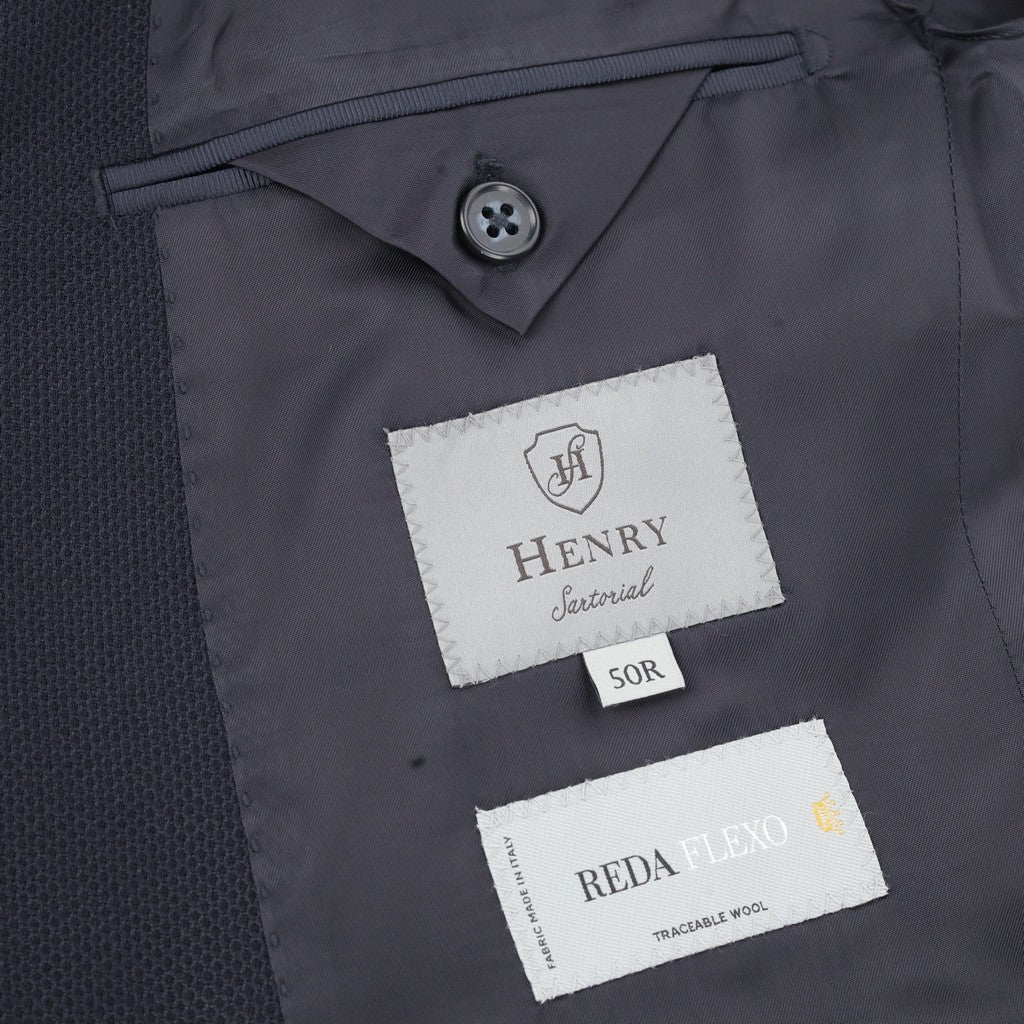 HENRY SARTORIAL Reda Wool Roadster Jacket NAVY REG - Henry Bucks