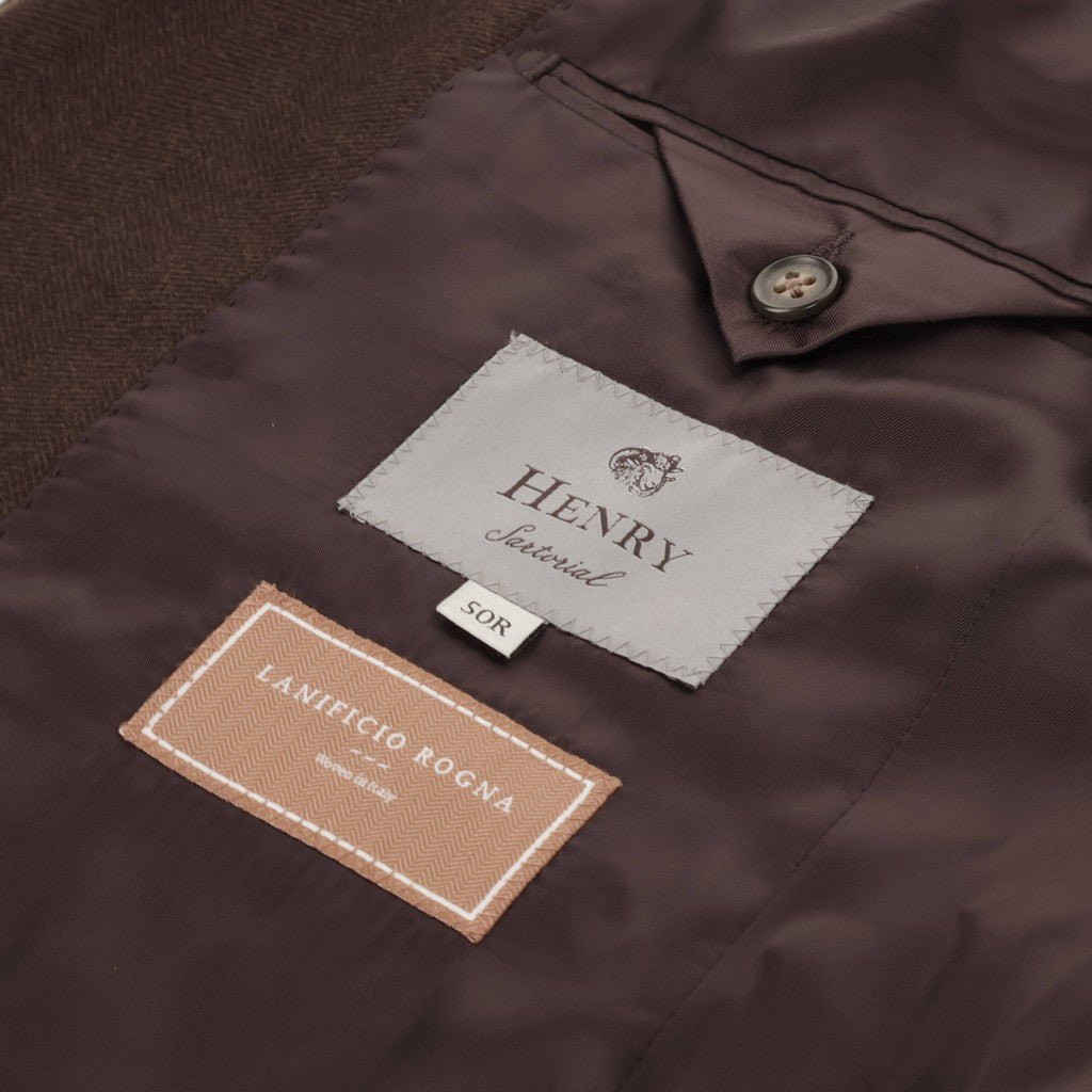 HENRY SARTORIAL Rogna Wool Silk Blazer CHOCOLATE - Henry Bucks