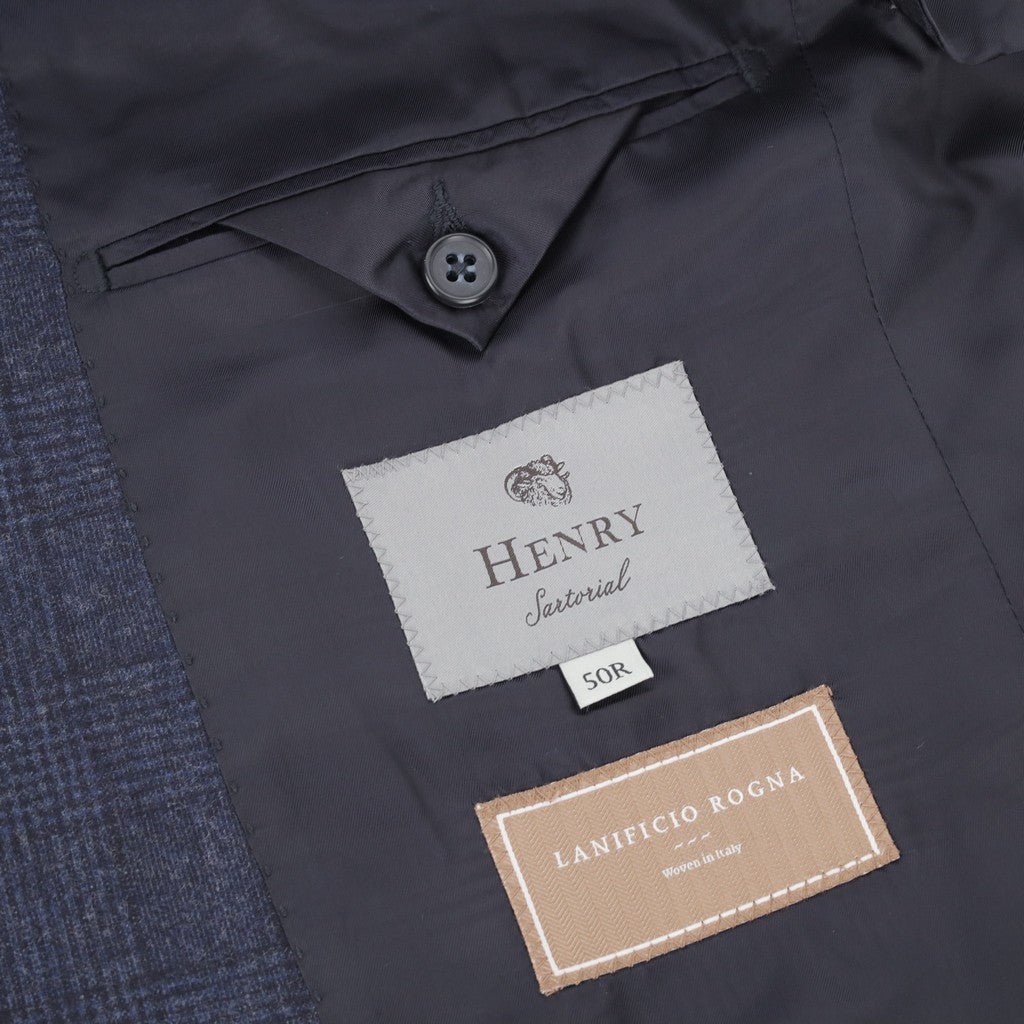 HENRY SARTORIAL Rogna Wool/Cashmere Blazer NAVY CHECK - Henry Bucks