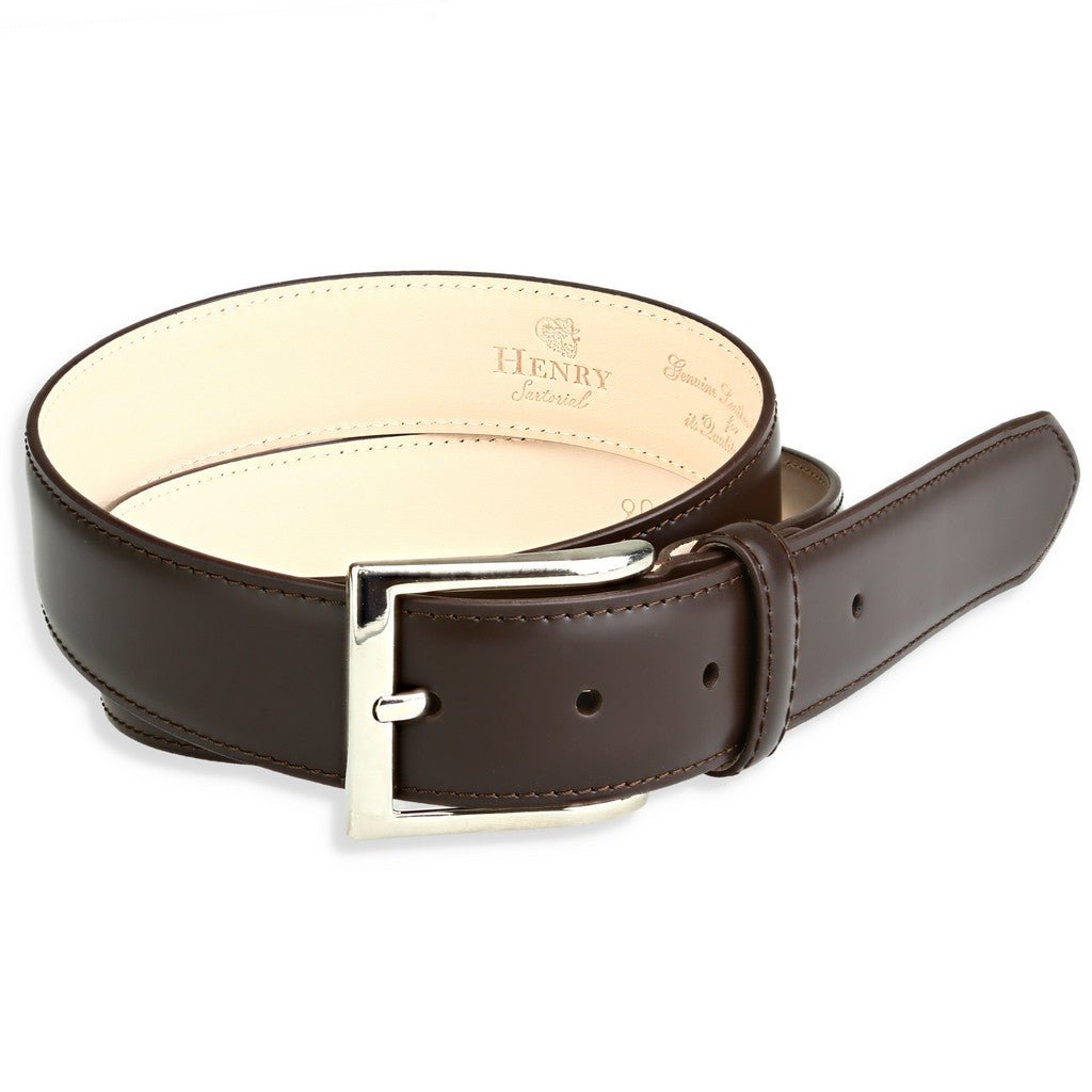 HENRY SARTORIAL Sadle Leather Belt CHOCOLATE - Henry Bucks