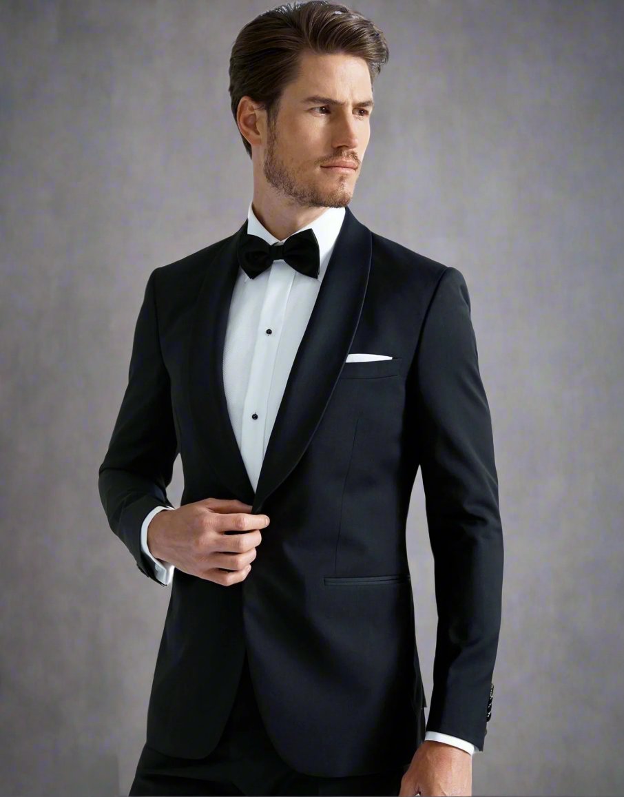 HENRY SARTORIAL Shawl Collar Dinner Suit BLACK REG - Henry BucksSuits9000137 - BLCK - R - 46