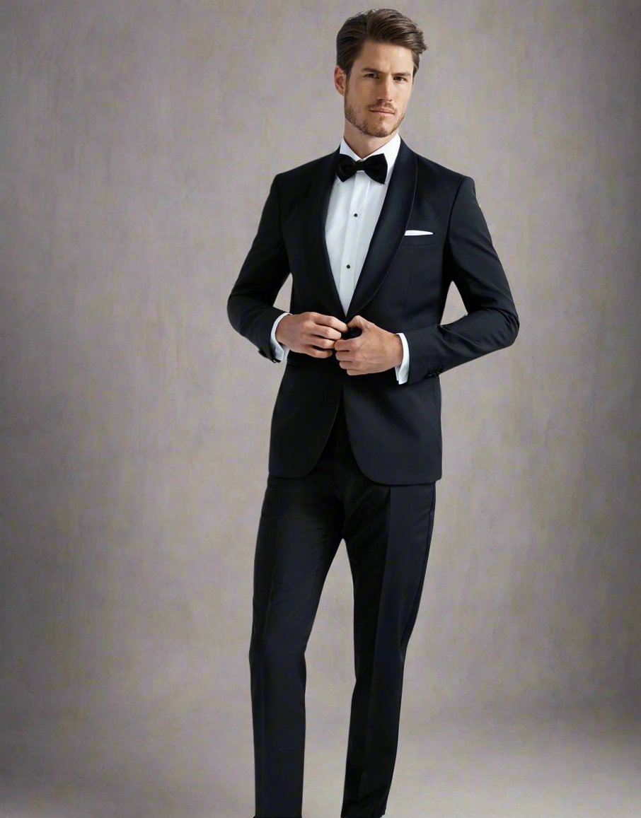 HENRY SARTORIAL Shawl Collar Dinner Suit BLACK REG - Henry BucksSuits9000137 - BLCK - R - 46