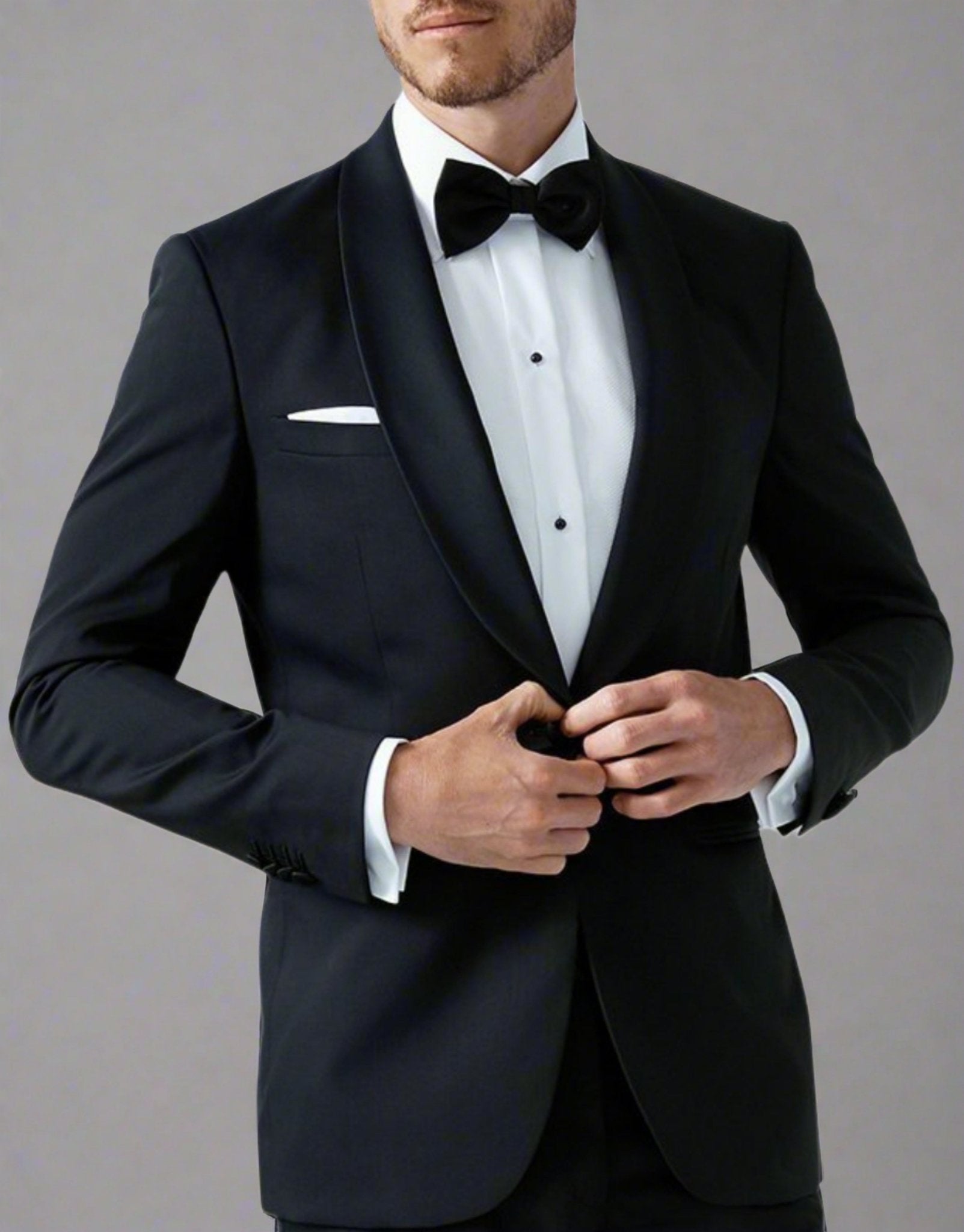 HENRY SARTORIAL Shawl Collar Dinner Suit BLACK REG - Henry BucksSuits9000137 - BLCK - R - 46