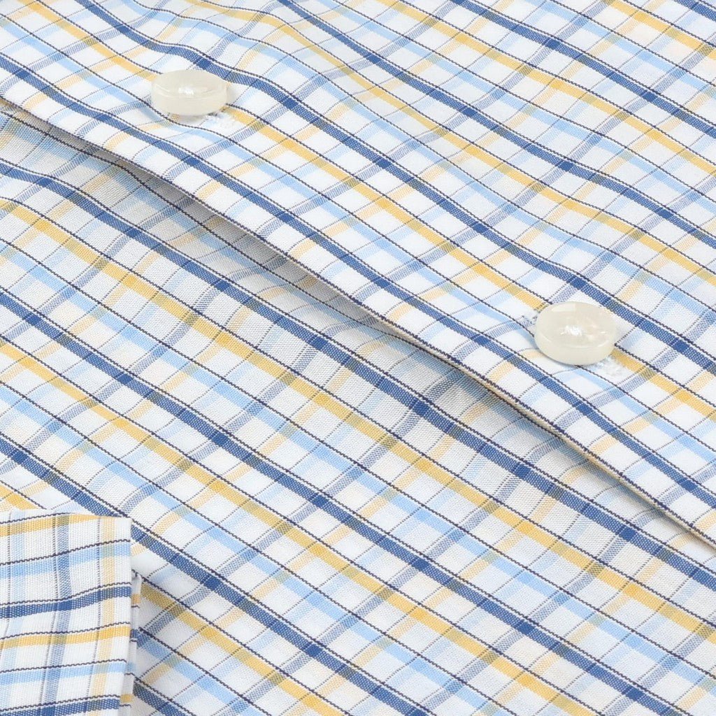HENRY SARTORIAL Short Sleeve Casual Shirt YELLOW/WHITE - Henry Bucks
