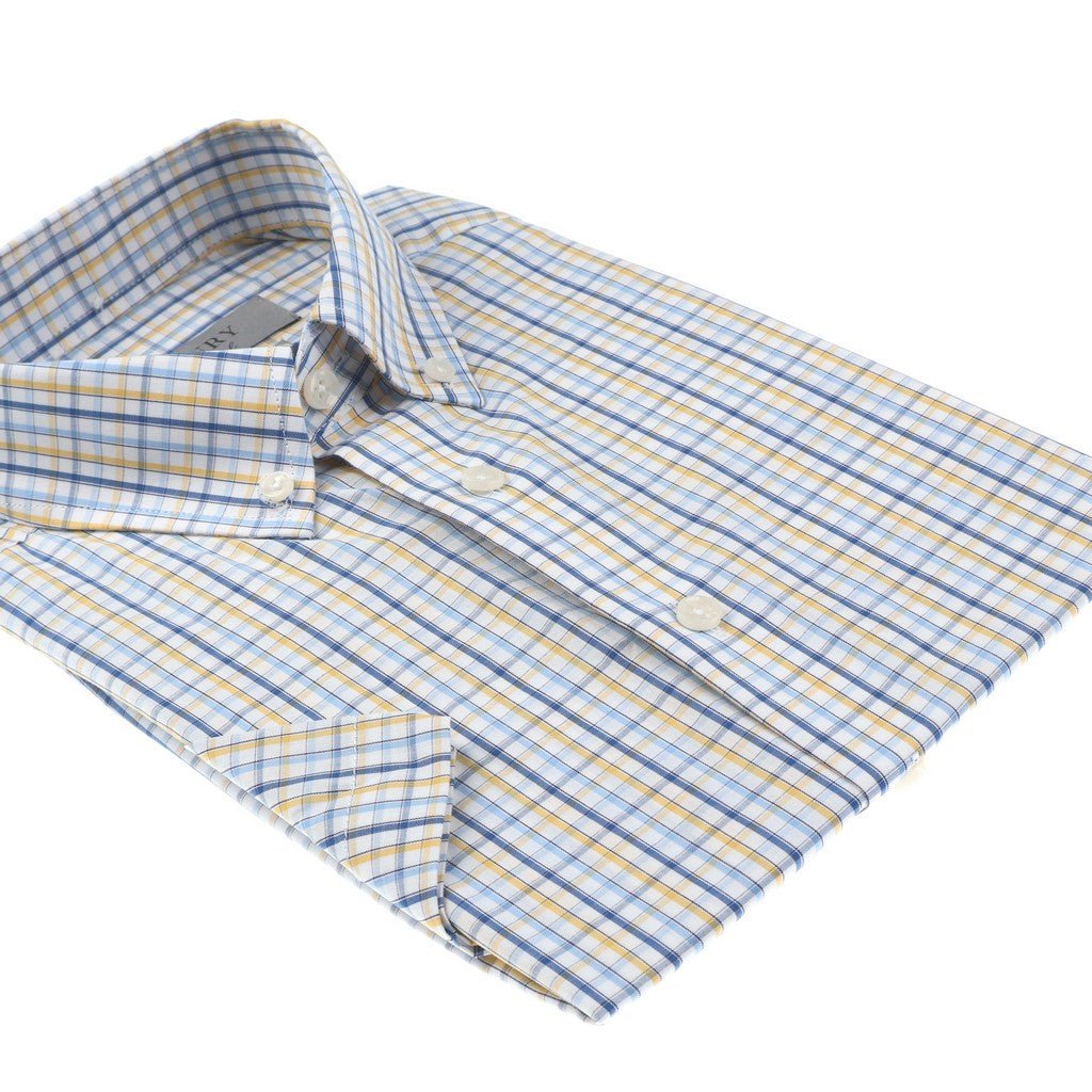 HENRY SARTORIAL Short Sleeve Casual Shirt YELLOW/WHITE - Henry Bucks