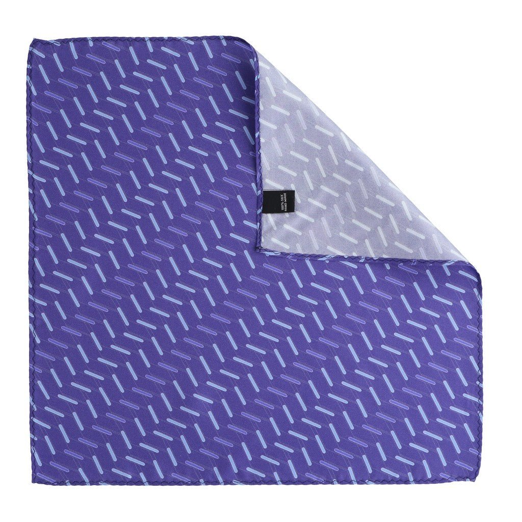 HENRY SARTORIAL Silk Printed Pocket Square BLUE - Henry Bucks