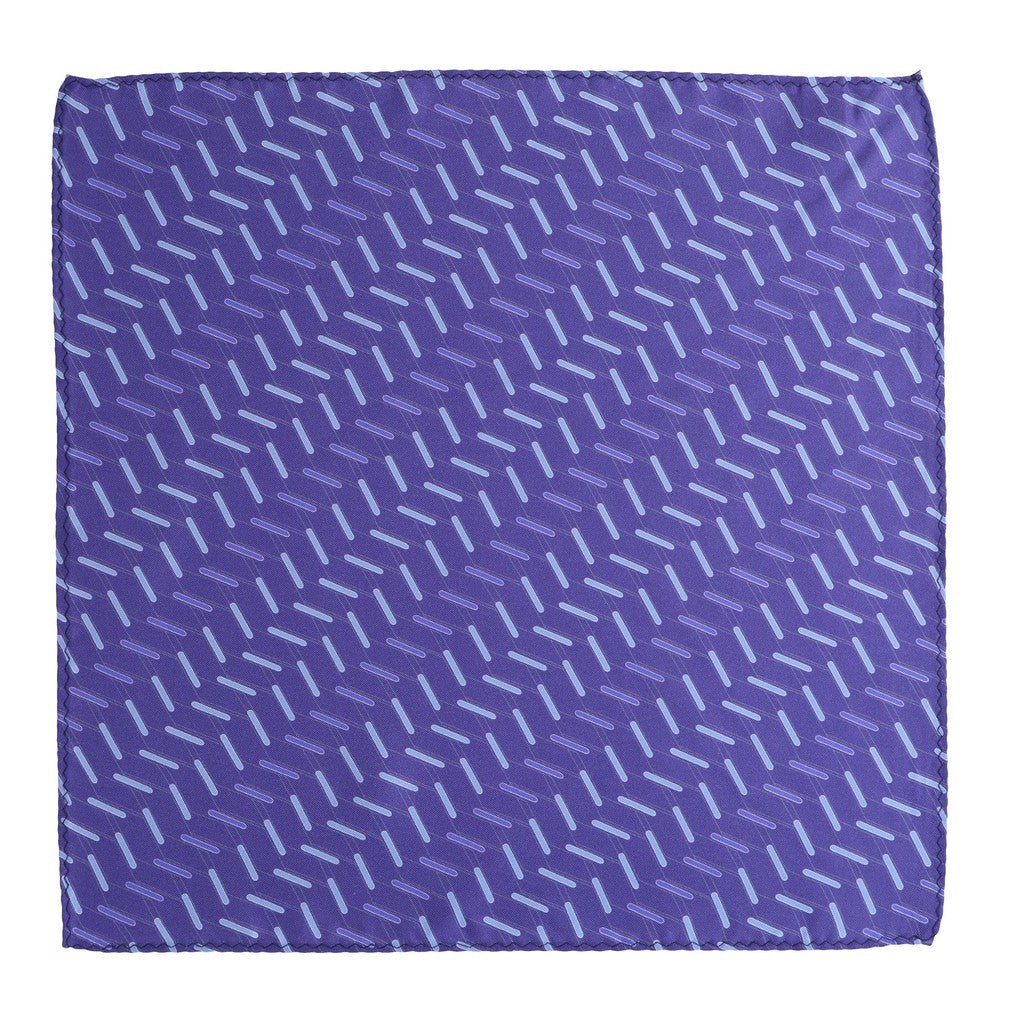 HENRY SARTORIAL Silk Printed Pocket Square BLUE - Henry Bucks