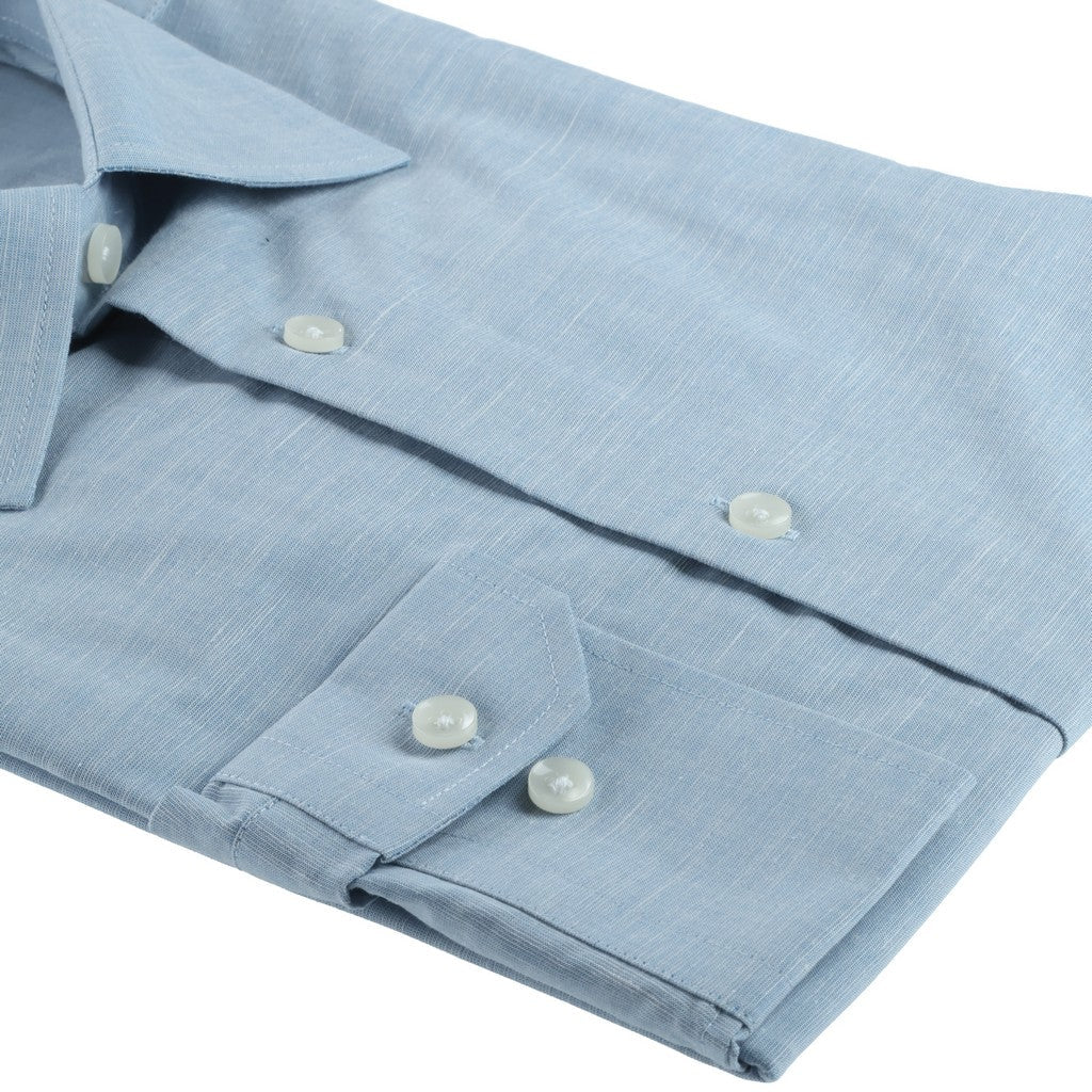 HENRY SARTORIAL Single Cuff Casual Shirt BLUE - Henry Bucks