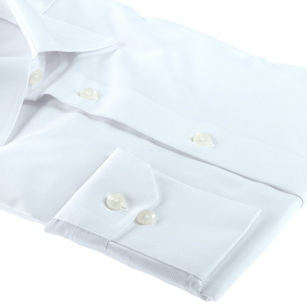 HENRY SARTORIAL Single Cuff Cotton Polyester Shirt WHITE - Henry Bucks