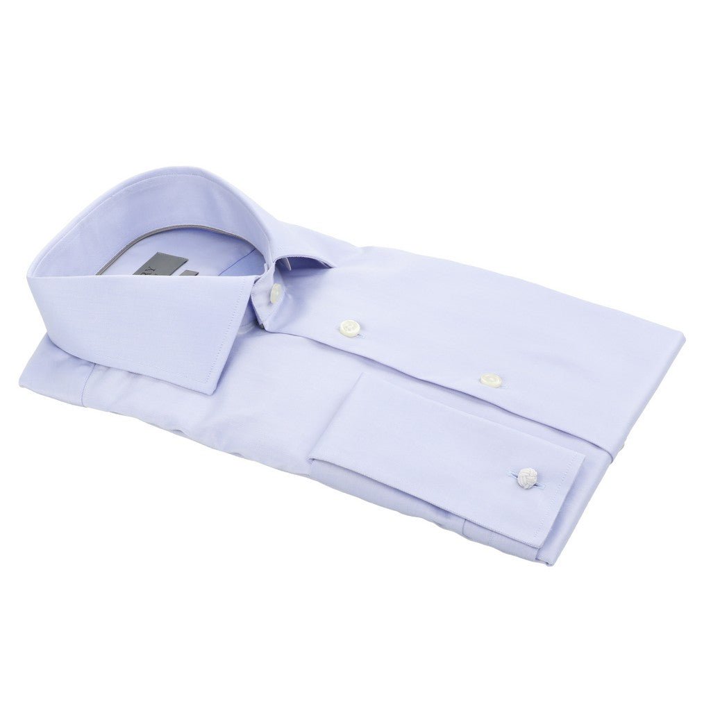 HENRY SARTORIAL Slim Plain Twill Shirt Double Cuff SKY - Henry Bucks