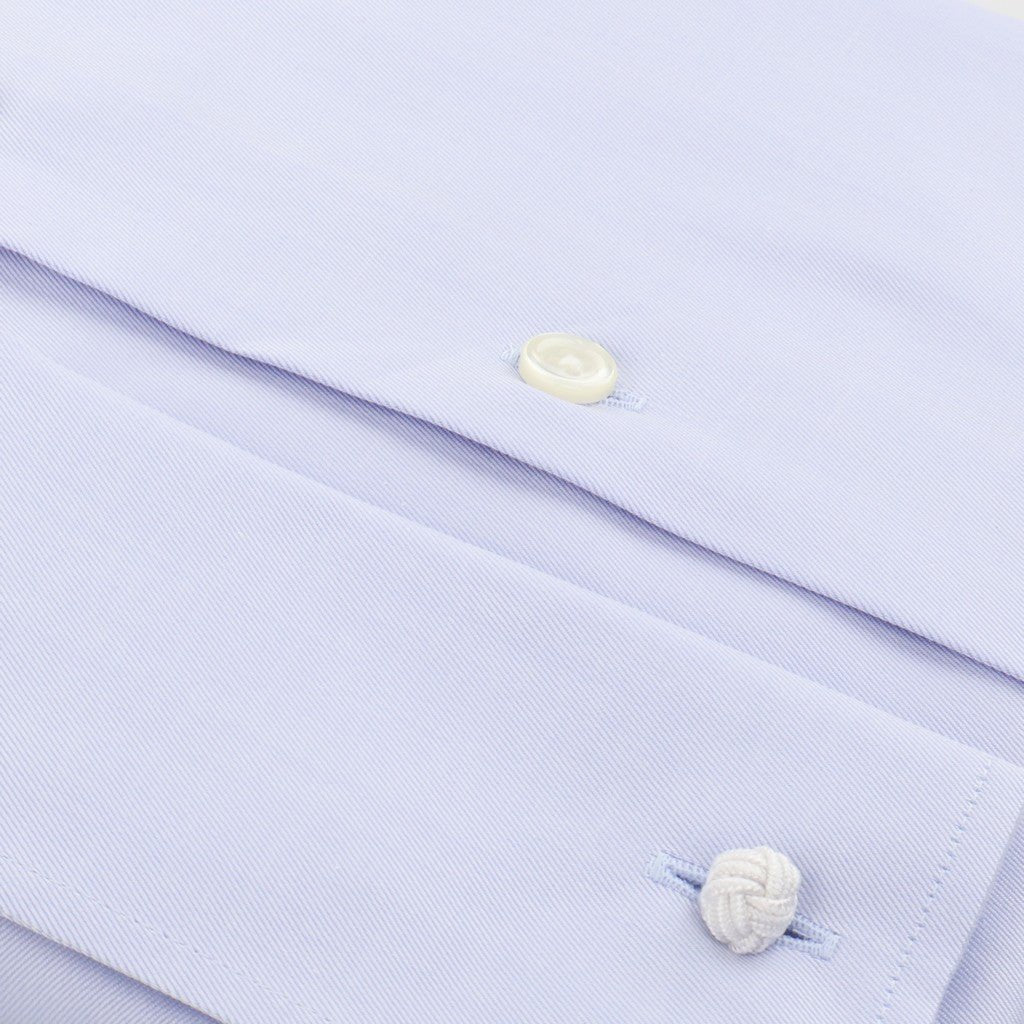 HENRY SARTORIAL Slim Plain Twill Shirt Double Cuff SKY - Henry Bucks