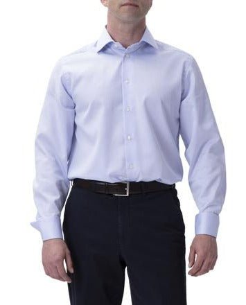HENRY SARTORIAL Slim Plain Twill Shirt Double Cufflinks SKY - Henry BucksShirts0102324 - SKY - DC - 37