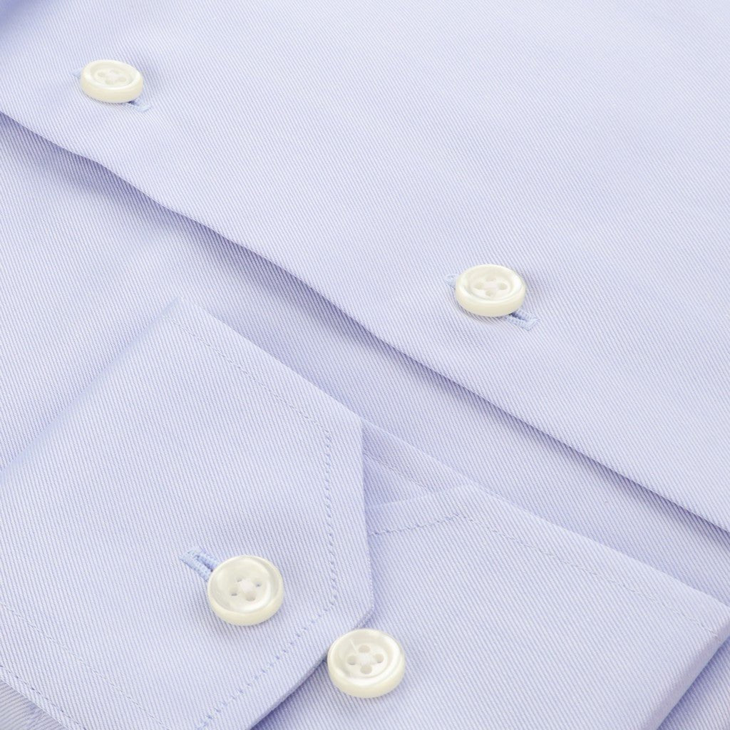 HENRY SARTORIAL Slim Plain Twill Shirt Single Cuff SKY - Henry Bucks