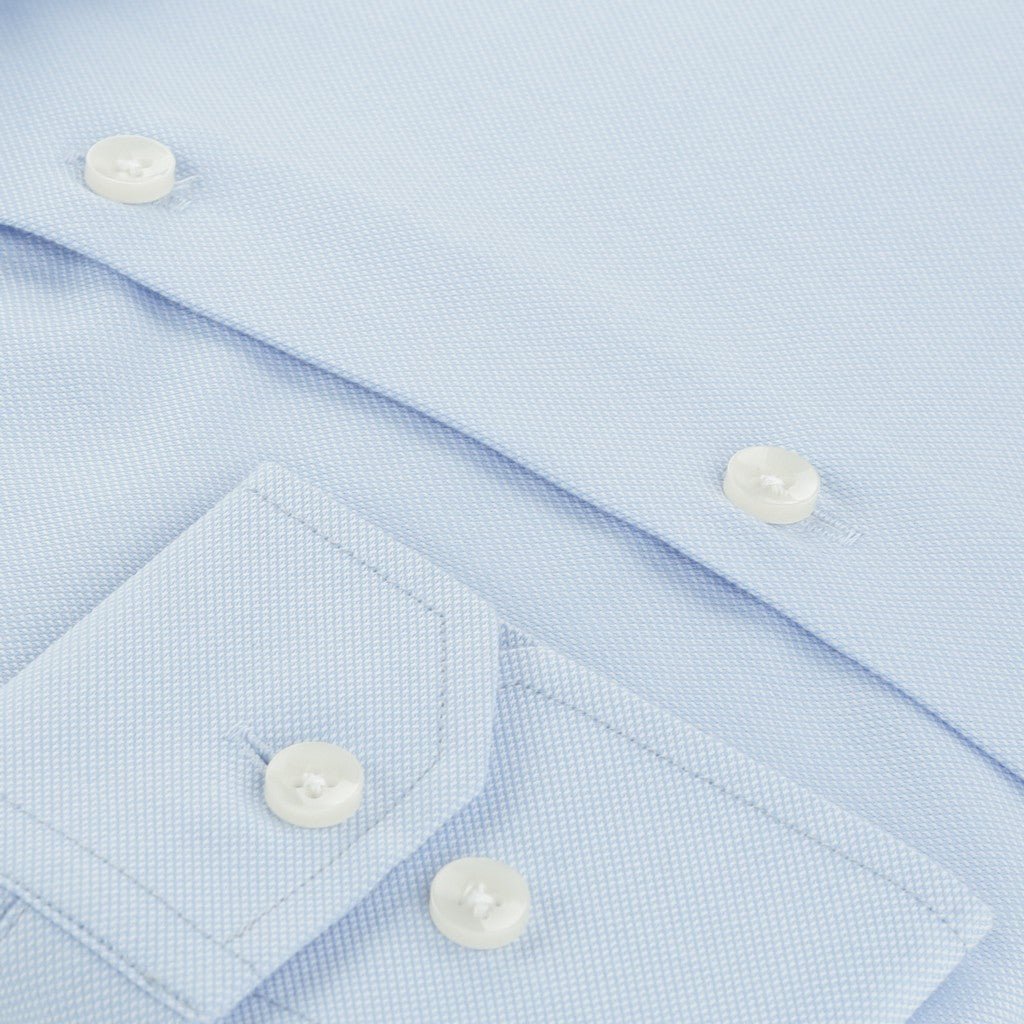 HENRY SARTORIAL Solid Cotton Business Long Sleeve Shirt MID BLUE (Online only*) - Henry Bucks