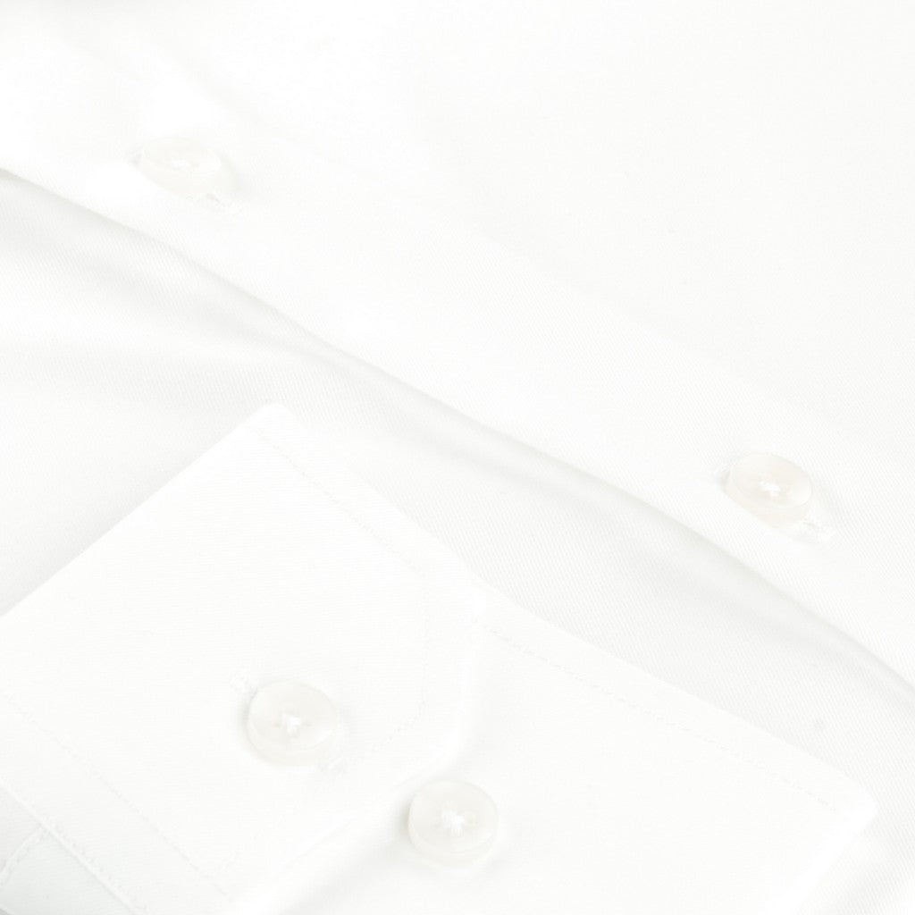 HENRY SARTORIAL Solid Cotton Business Long Sleeve Shirt WHITE (Online only*) - Henry Bucks