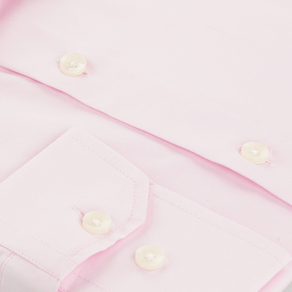 HENRY SARTORIAL Solid Cotton Long Sleeve Business Shirt LIGHT PINK (Online only*) - Henry Bucks