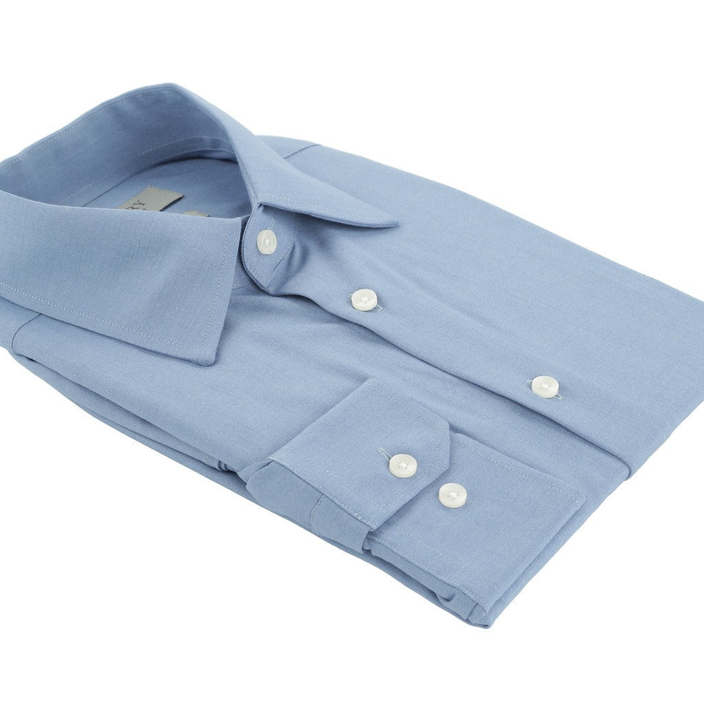 HENRY SARTORIAL Solid Cotton Long Sleeve Business Shirt NAVY - Henry Bucks