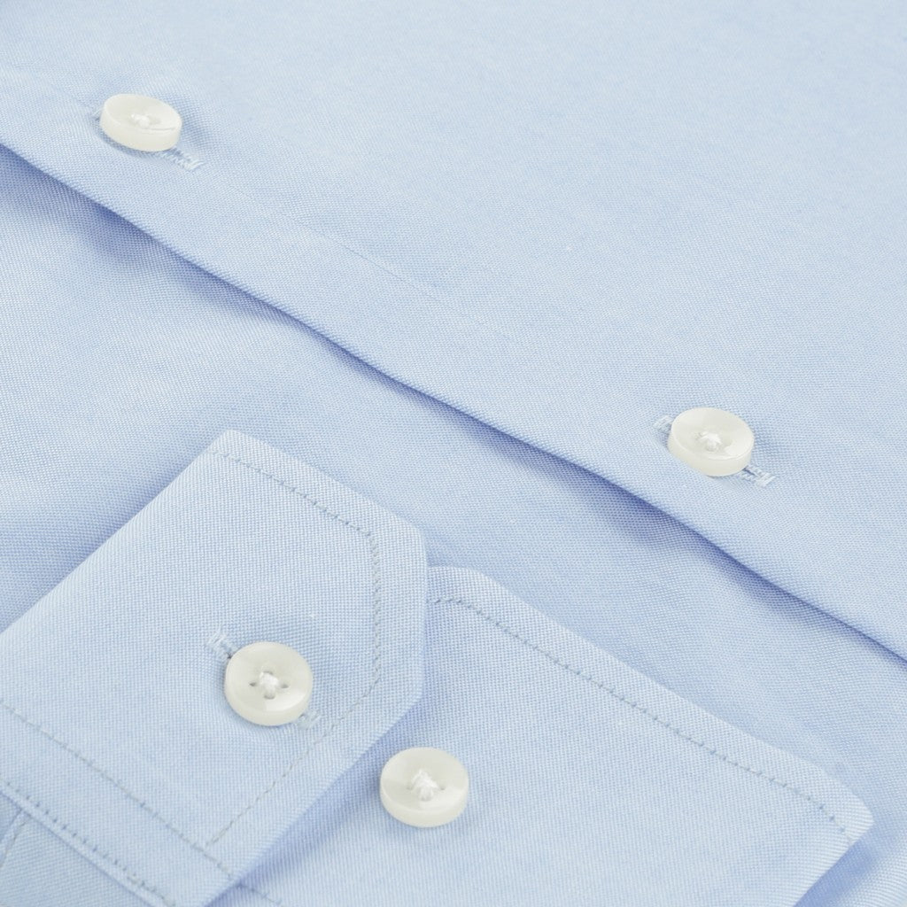 HENRY SARTORIAL Solid Oxford Long Sleeve Business Shirt MID BLUE (Online only*) - Henry Bucks