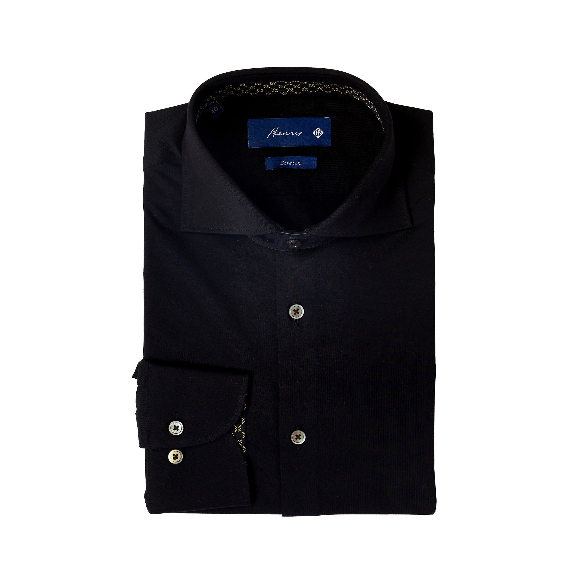 HENRY SARTORIAL Stretch Shirt BLACK - Henry BucksShirts01AW220001 - BLCK - SC - 37