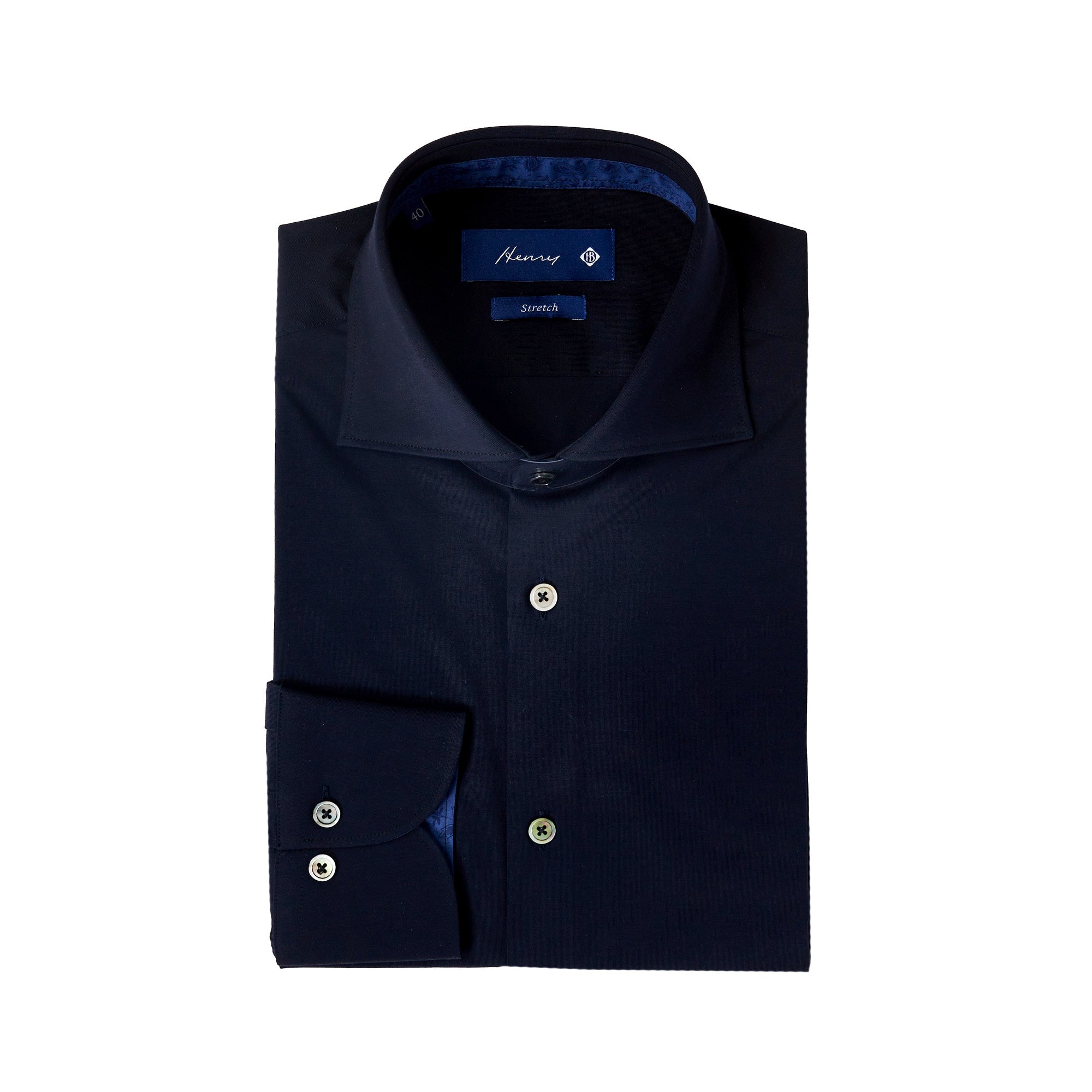 HENRY SARTORIAL Stretch Shirt NAVY - Henry BucksShirts01AW220001 - NAVY - SC - 37