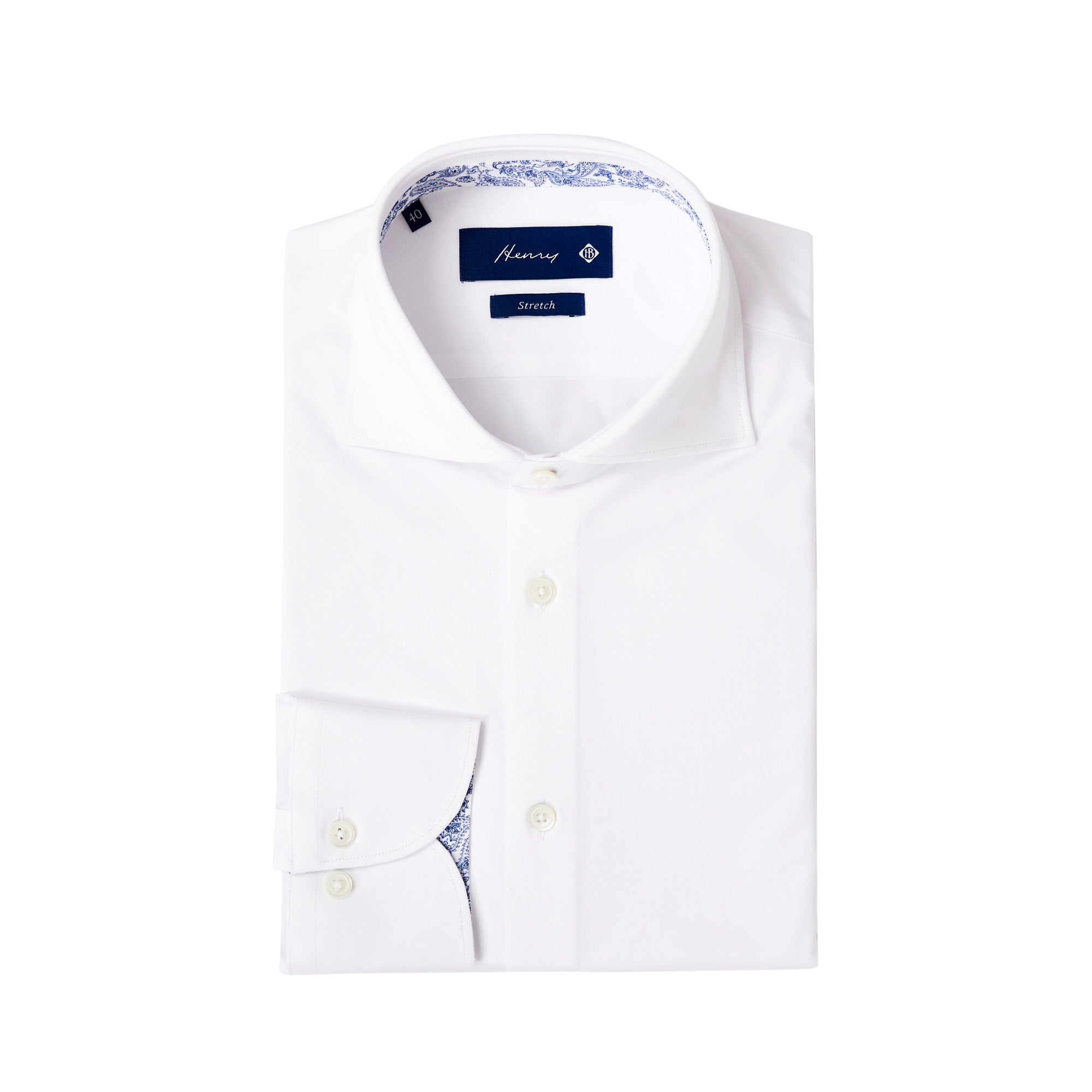 HENRY SARTORIAL Stretch Shirt WHITE - Henry BucksShirts01AW220001 - WHTE - SC - 37