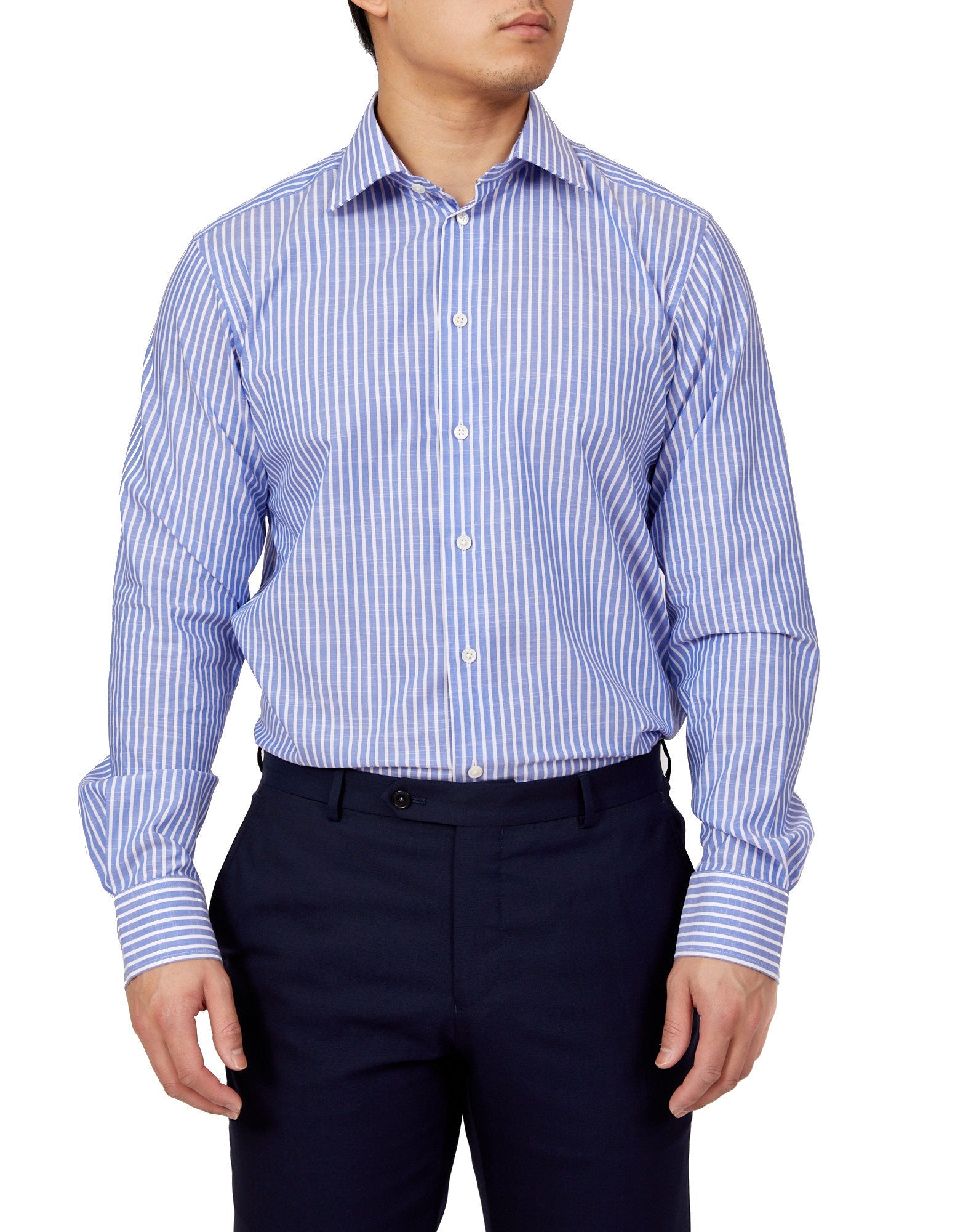 HENRY SARTORIAL Stripe Shirt Contemporary BLUE - Henry BucksShirts01SS220042 - BLUE - 37