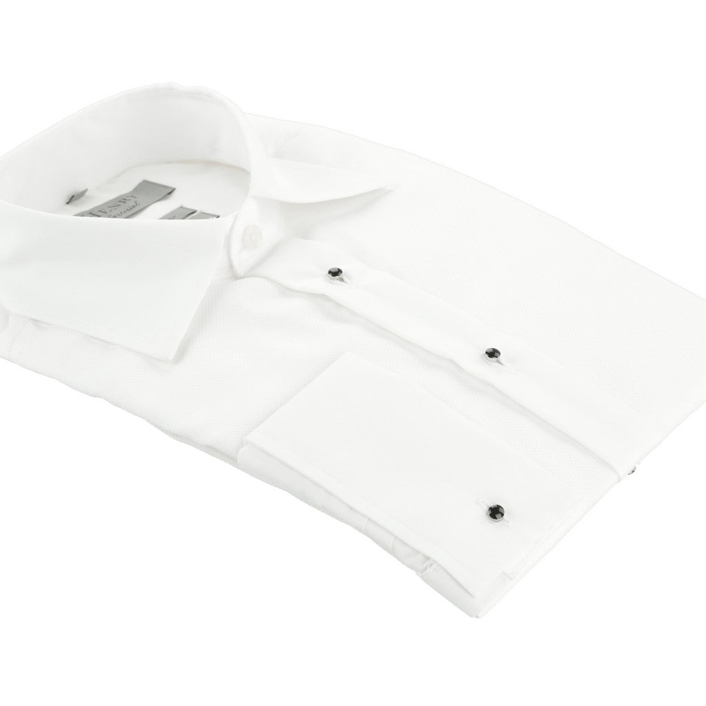 HENRY SARTORIAL Stud Double Cuff Slim Fit Dinner Shirt WHITE (Online only*) - Henry Bucks