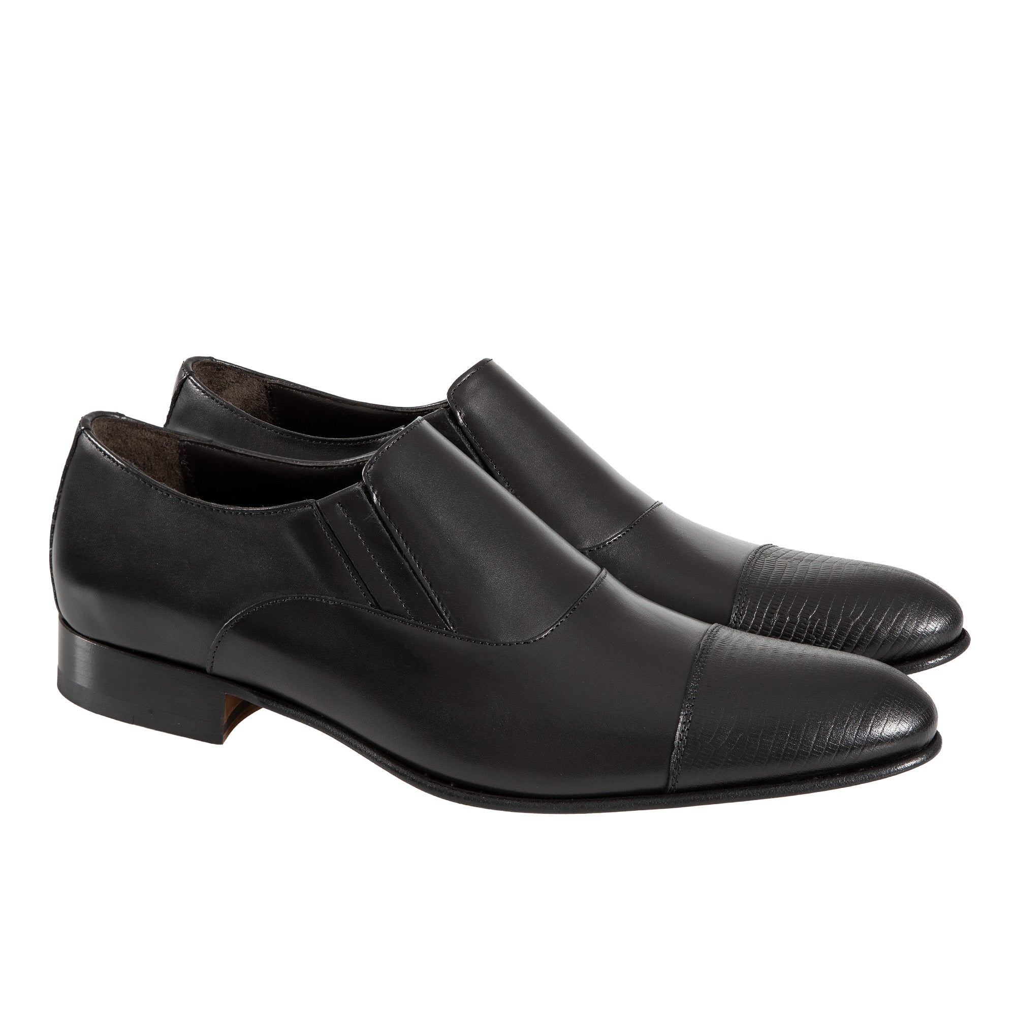 HENRY SARTORIAL Toe Cap Elastic Loafers BLACK - Henry BucksLoafers & Driving Shoes8000410 - BLCK - 7