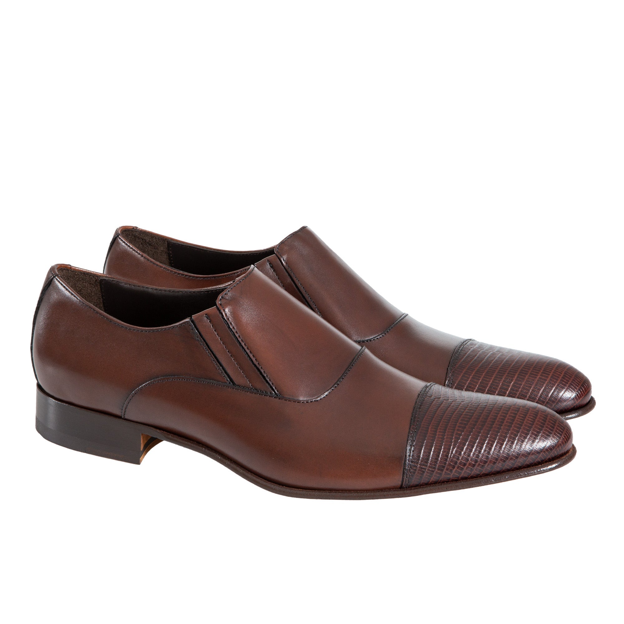 HENRY SARTORIAL Toe Cap Elastic Loafers BROWN - Henry BucksLoafers & Driving Shoes8000410 - BROWN - 7