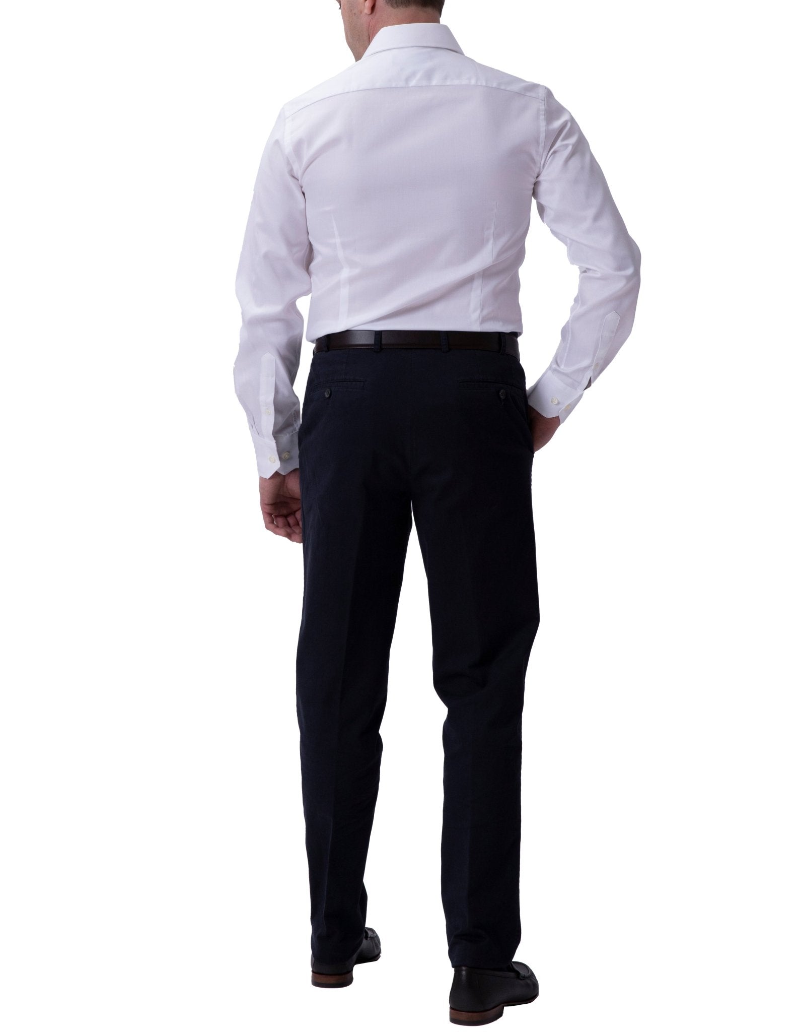 HENRY SARTORIAL Twill Shirt Double Cufflinks Slim Fit WHITE - Henry BucksShirts010BSR3 - WHTE - DC - SLIM - 37